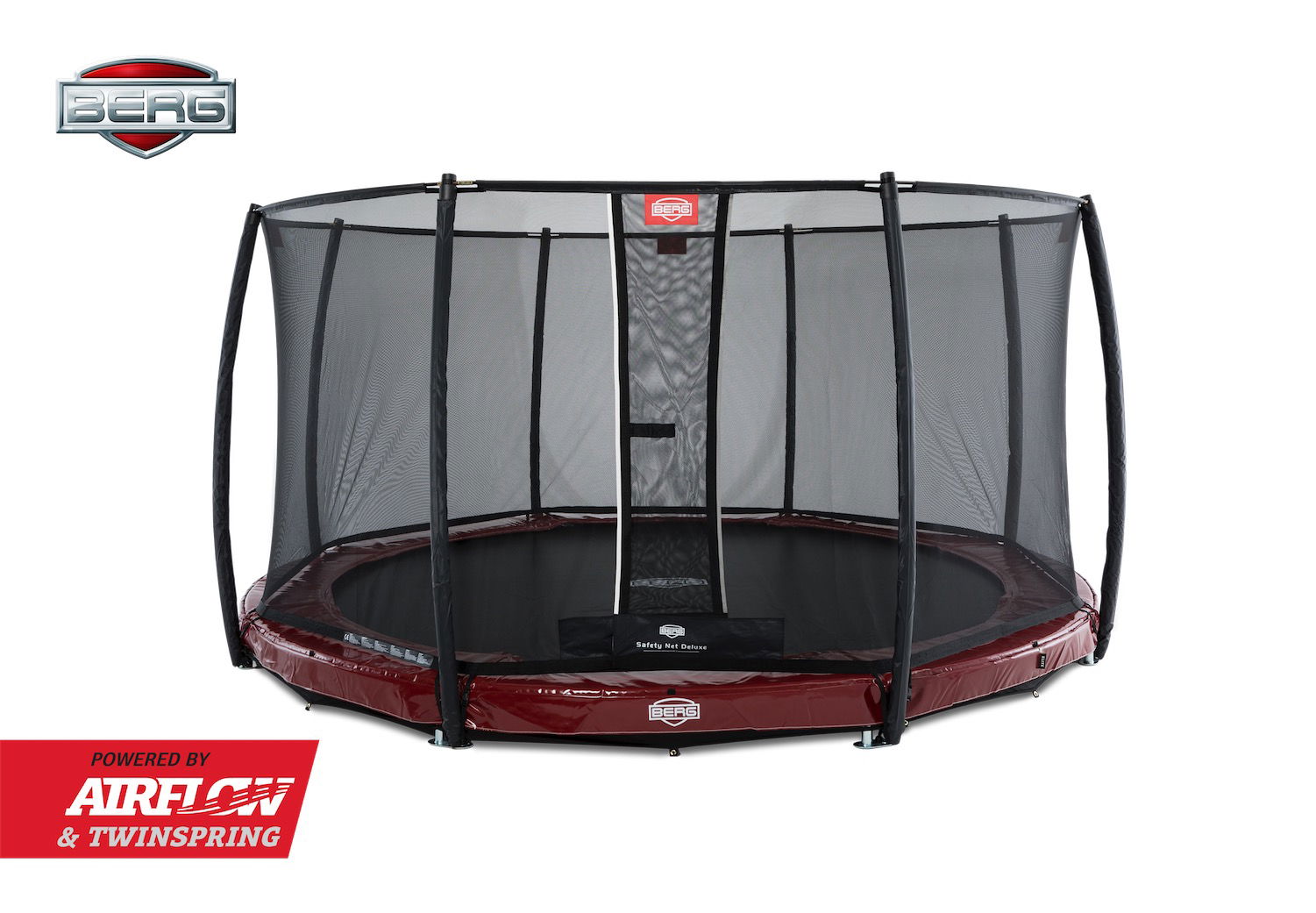 BERG Trampolin InGround Elite Red Ø430 cm + Sicherheitsnetz Deluxe (Ersatzteilarchiv) BERG Trampolin InGround Elite Red Ø430 cm + Sicherheitsnetz Deluxe (Ersatzteilarchiv)