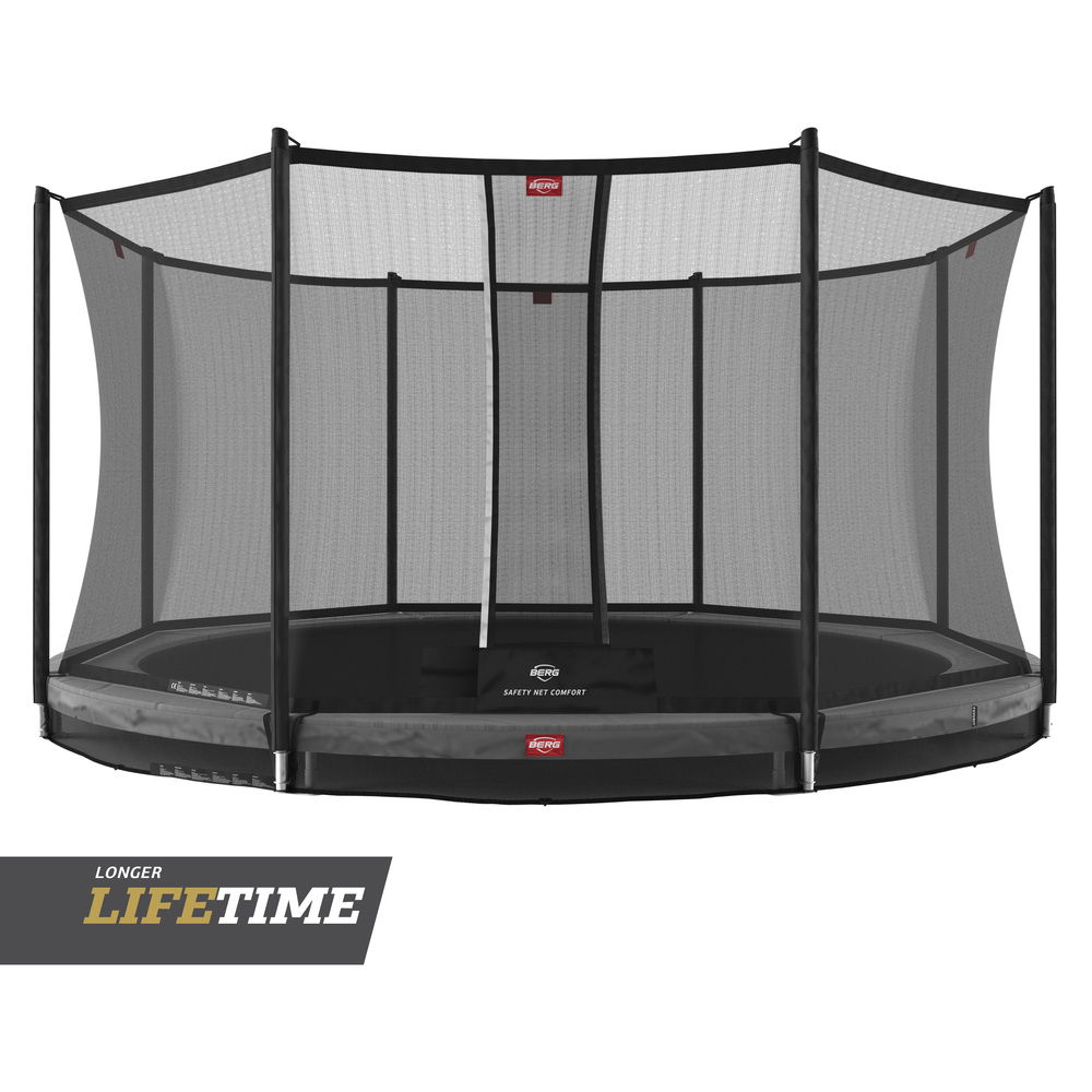 BERG Trampolin InGround ROUND Favorit Grey Ø380 cm + Sicherheitsnetz Comfort BERG Trampolin InGround ROUND Favorit Grey Ø380 cm + Sicherheitsnetz Comfort