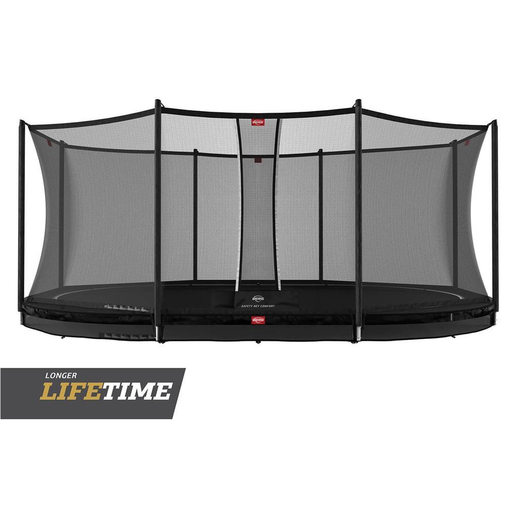 BERG Trampolin InGround GRAND Favorit Black oval 520 x 345 cm + Sicherheitsnetz Comfort BERG Trampolin InGround GRAND Favorit Black oval 520 x 345 cm + Sicherheitsnetz Comfort