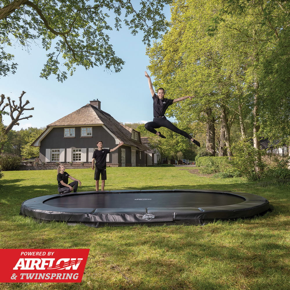 BERG Trampolin SPORTS InGround GRAND Elite Grey oval 520 x 345 cm (NEU)