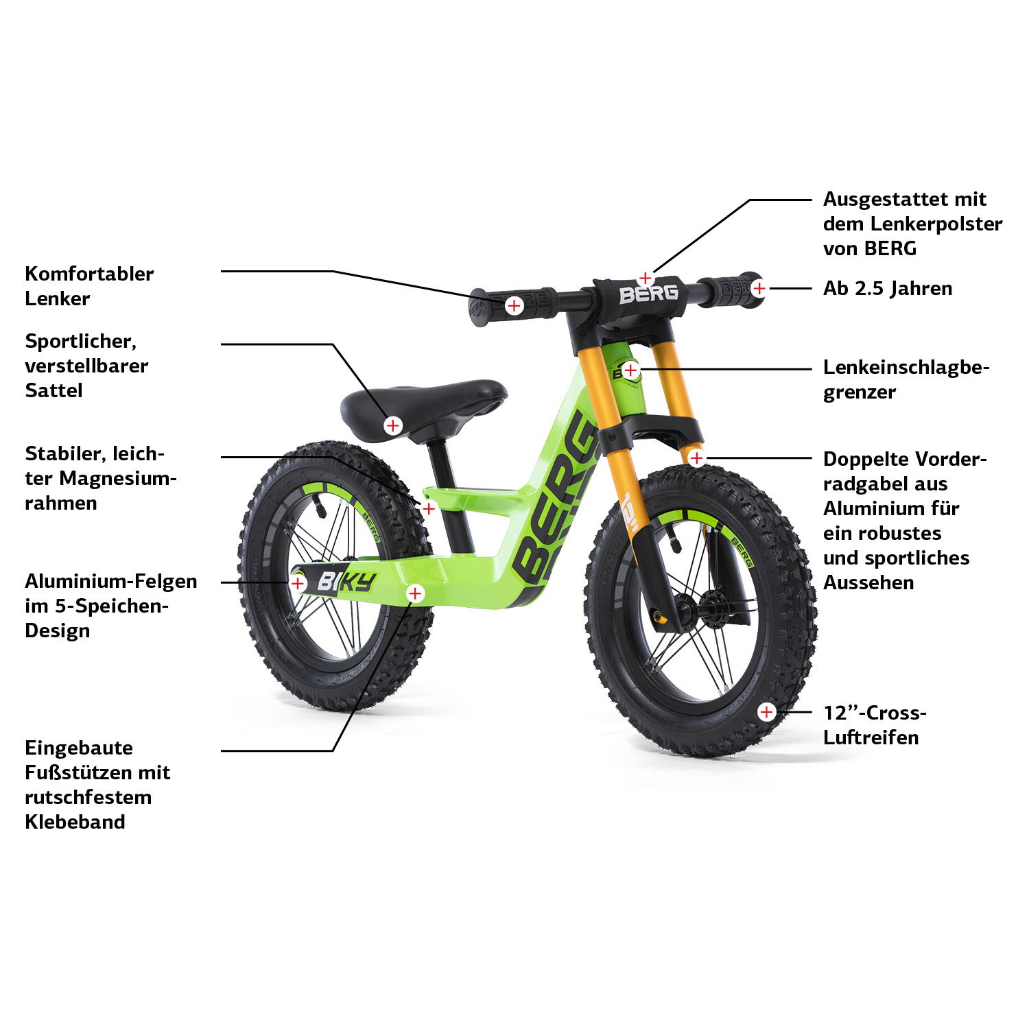 BERG Laufrad Biky Cross Green BERG Laufrad Biky Cross Green