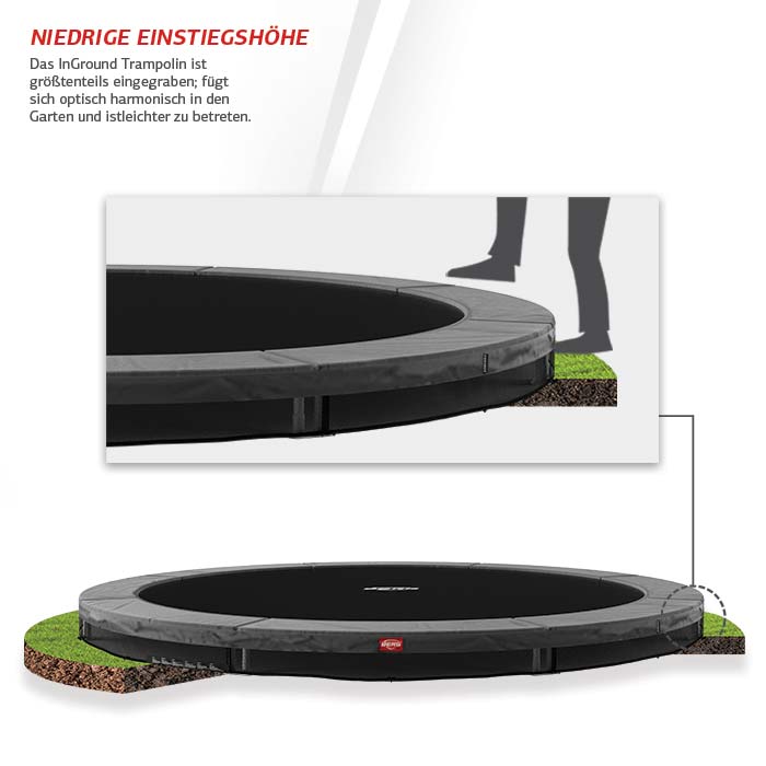 BERG Trampolin InGround ROUND Favorit Green Ø330 cm + Sicherheitsnetz Comfort BERG Trampolin InGround ROUND Favorit Green Ø330 cm + Sicherheitsnetz Comfort