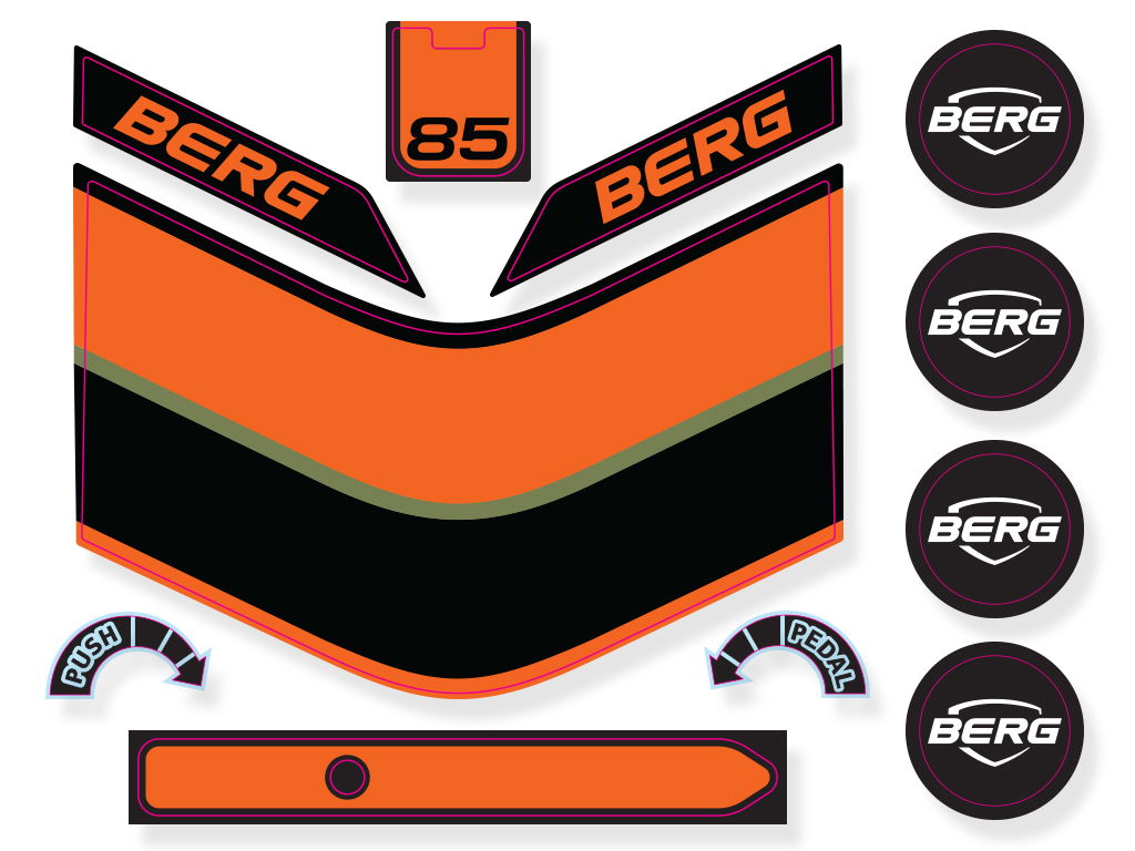 BERG Ersatzteil Sticker-Set Aufkleber Buzzy Retro 2-in-1 BERG Ersatzteil Sticker-Set Aufkleber Buzzy Retro 2-in-1