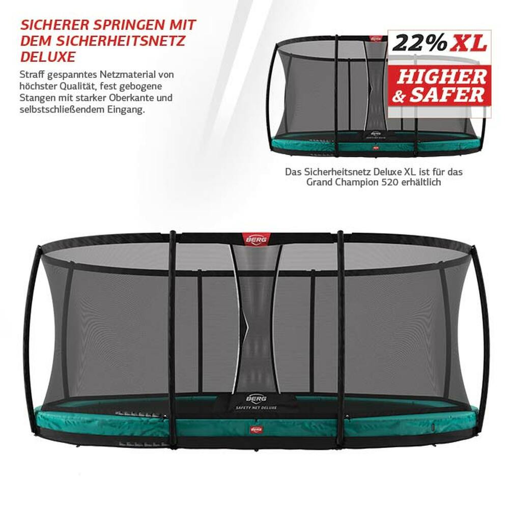 BERG Trampolin InGround GRAND Champion Green oval 350 x 250 cm + Sicherheitsnetz Deluxe BERG Trampolin InGround GRAND Champion Green oval 350 x 250 cm + Sicherheitsnetz Deluxe