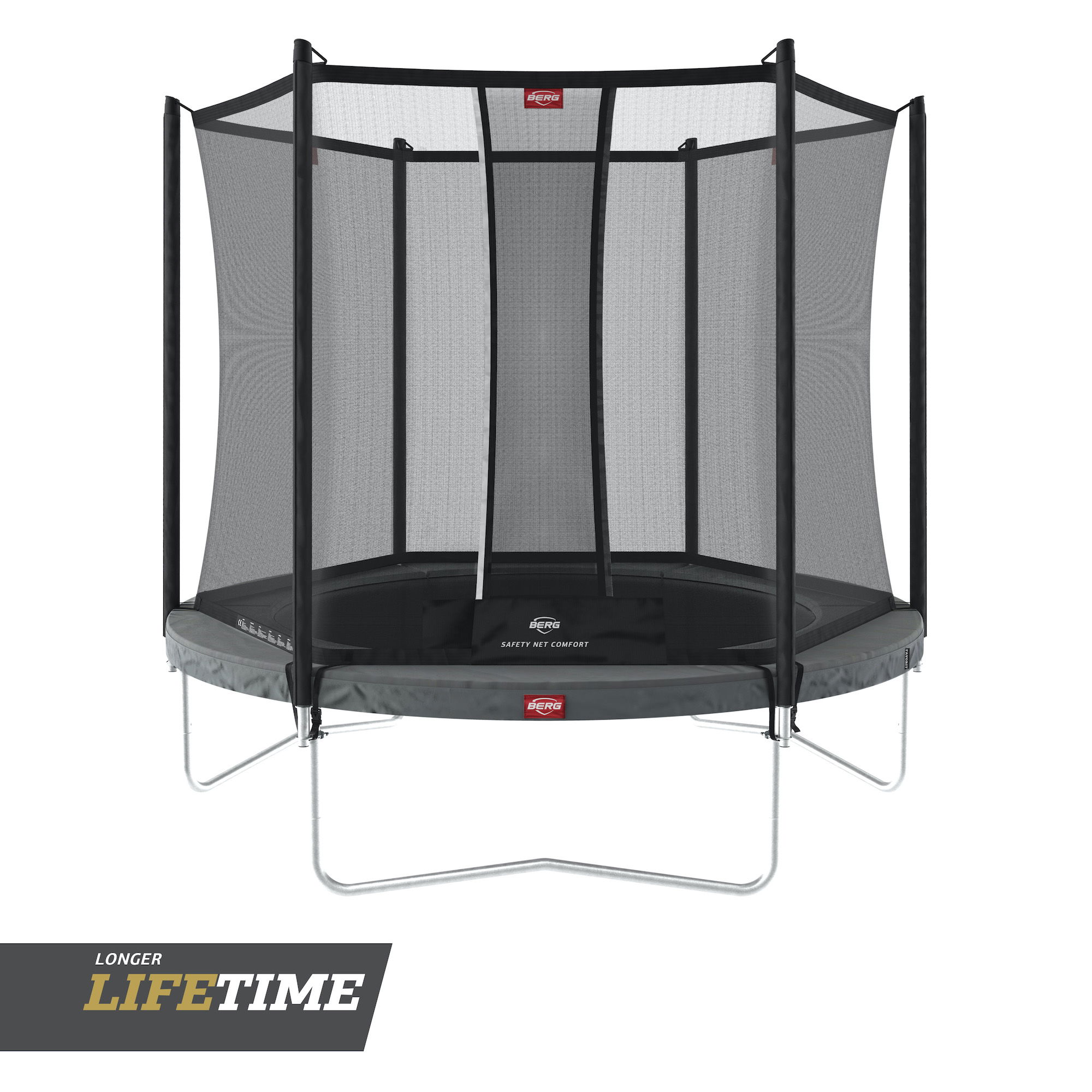 BERG Trampolin Regular ROUND Favorit Grey Ø270 cm + Sicherheitsnetz Comfort BERG Trampolin Regular ROUND Favorit Grey Ø270 cm + Sicherheitsnetz Comfort