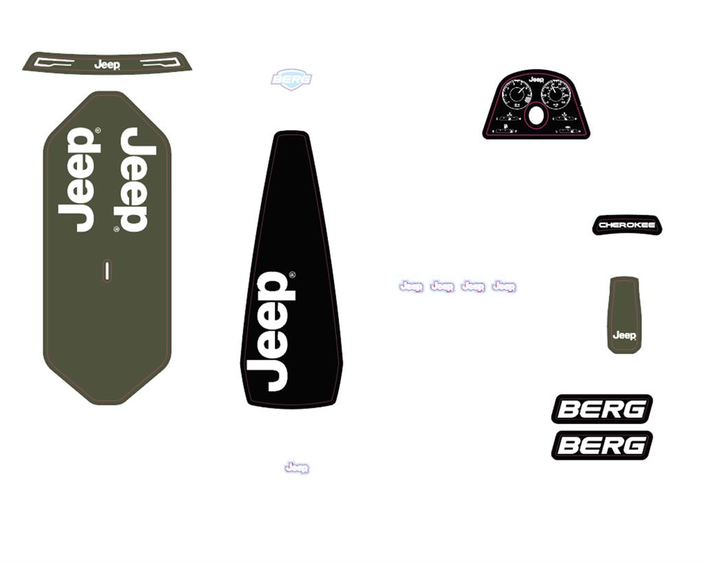 BERG Ersatzteil Rally Jeep® Cherokee Aufkleber Sticker-Set BERG Ersatzteil Rally Jeep® Cherokee Aufkleber Sticker-Set