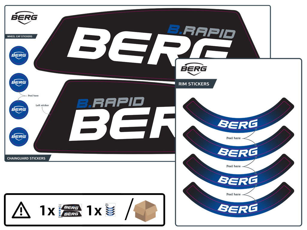 BERG Ersatzteil Sticker-Set XL Rahmen Aufkleber B.Rapid Blue BERG Ersatzteil Sticker-Set XL Rahmen Aufkleber B.Rapid Blue