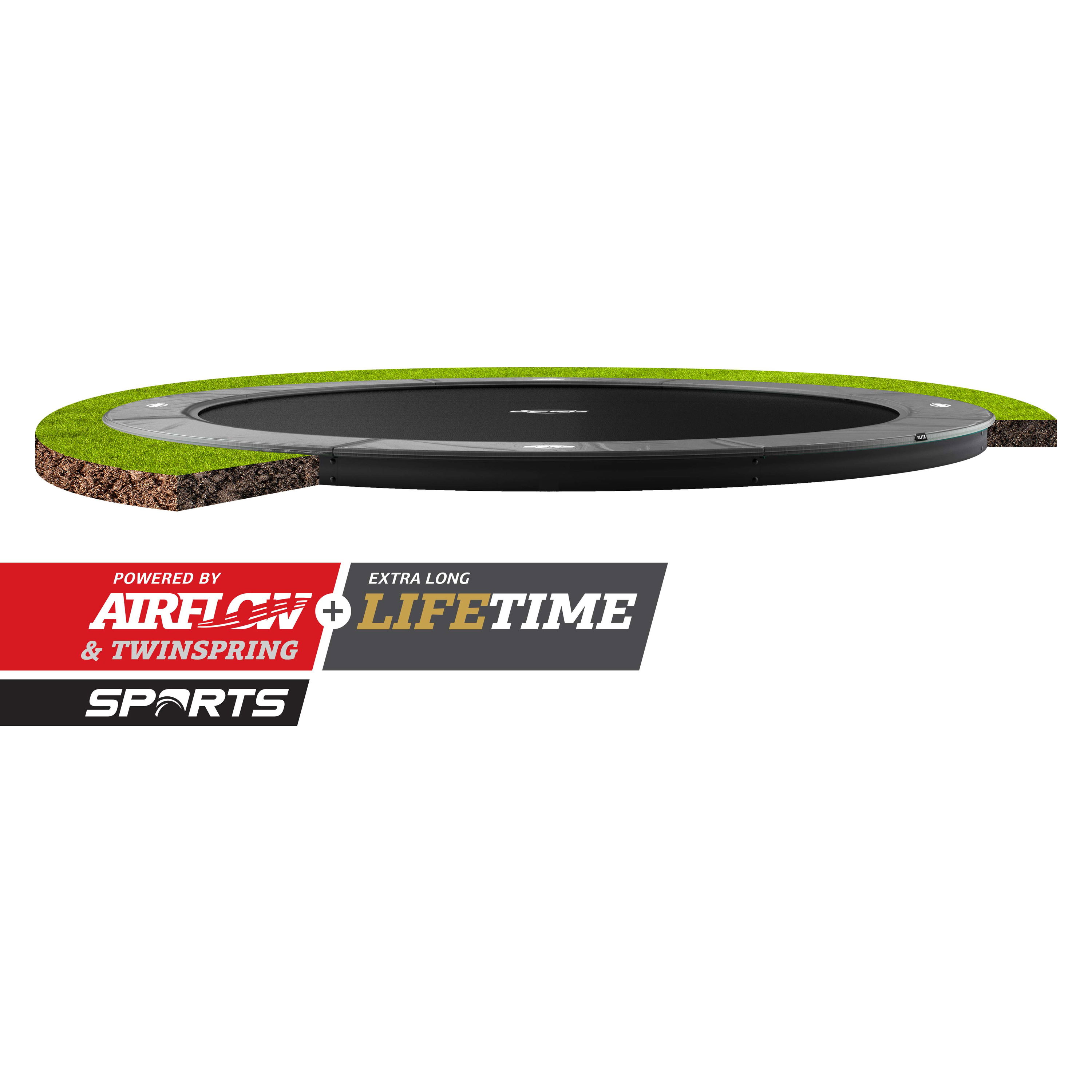 BERG Trampolin SPORTS FlatGround Elite Grey Ø430 cm (Ersatzteilarchiv)