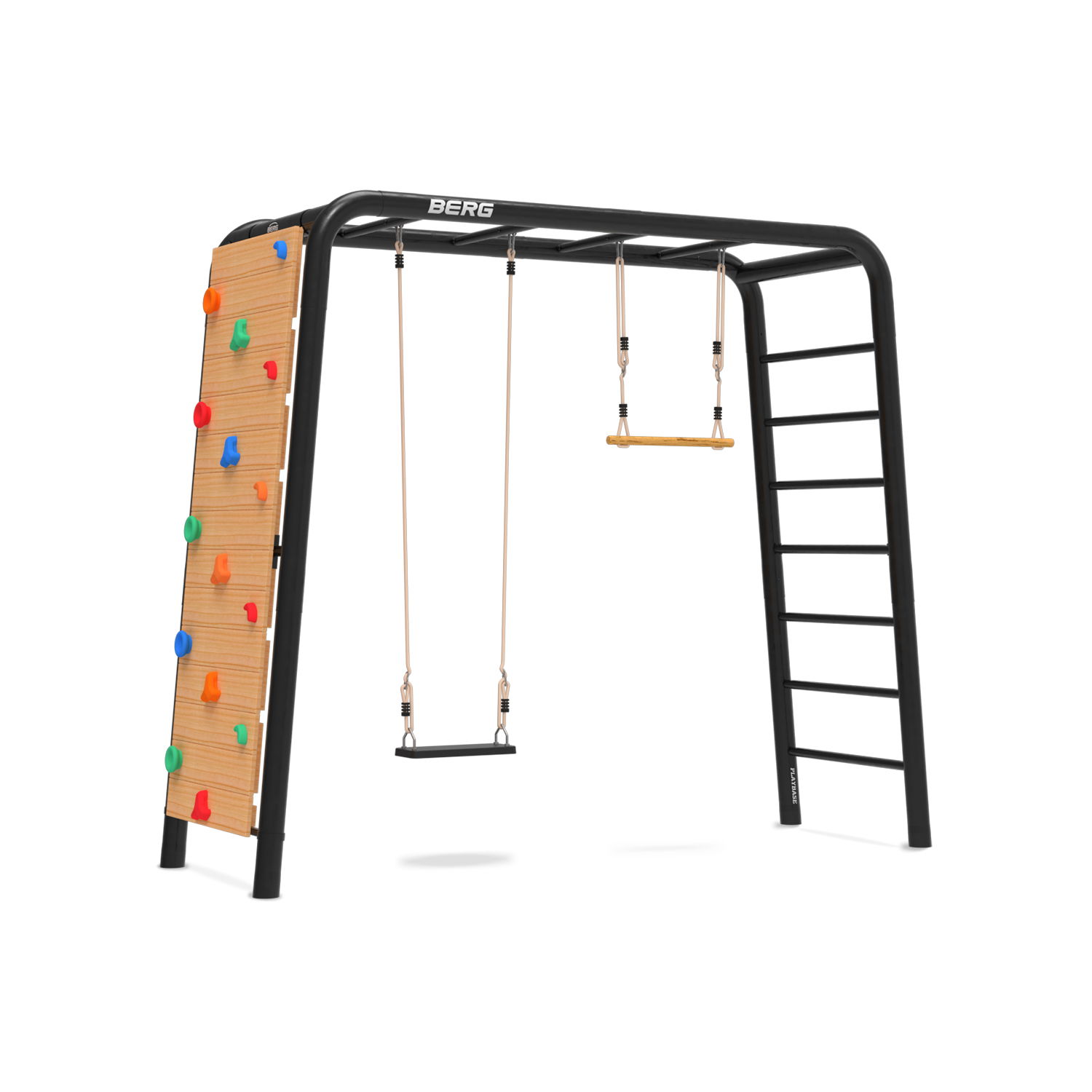 BERG PlayBase 3-in-1 Klettergerüst Medium mit Reckst. u. Leiter inkl. Schaukel, Trapez und Kletterw. BERG PlayBase 3-in-1 Klettergerüst Medium mit Reckst. u. Leiter inkl. Schaukel, Trapez und Kletterw.