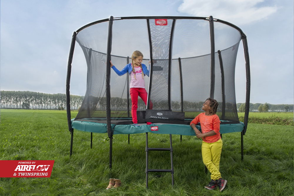 BERG Trampolin Regular ROUND Champion Green Ø270 cm + Sicherheitsnetz Deluxe