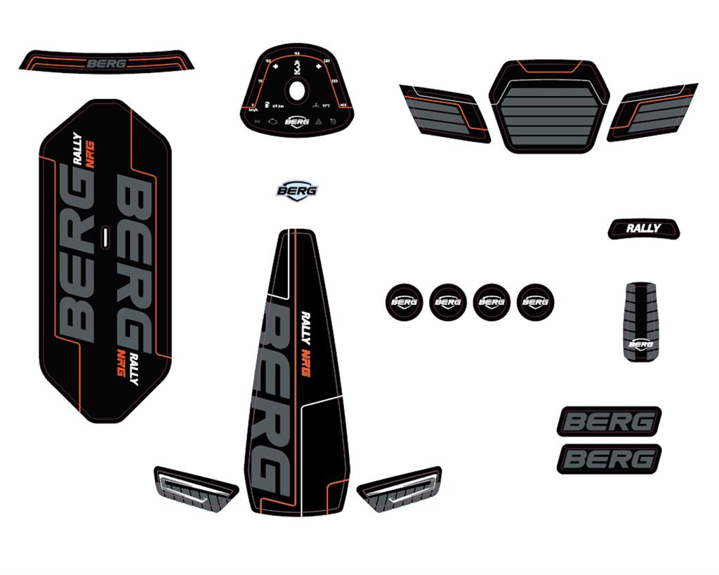 BERG Ersatzteil Rally NRG Orange Aufkleber Sticker-Set BERG Ersatzteil Rally NRG Orange Aufkleber Sticker-Set