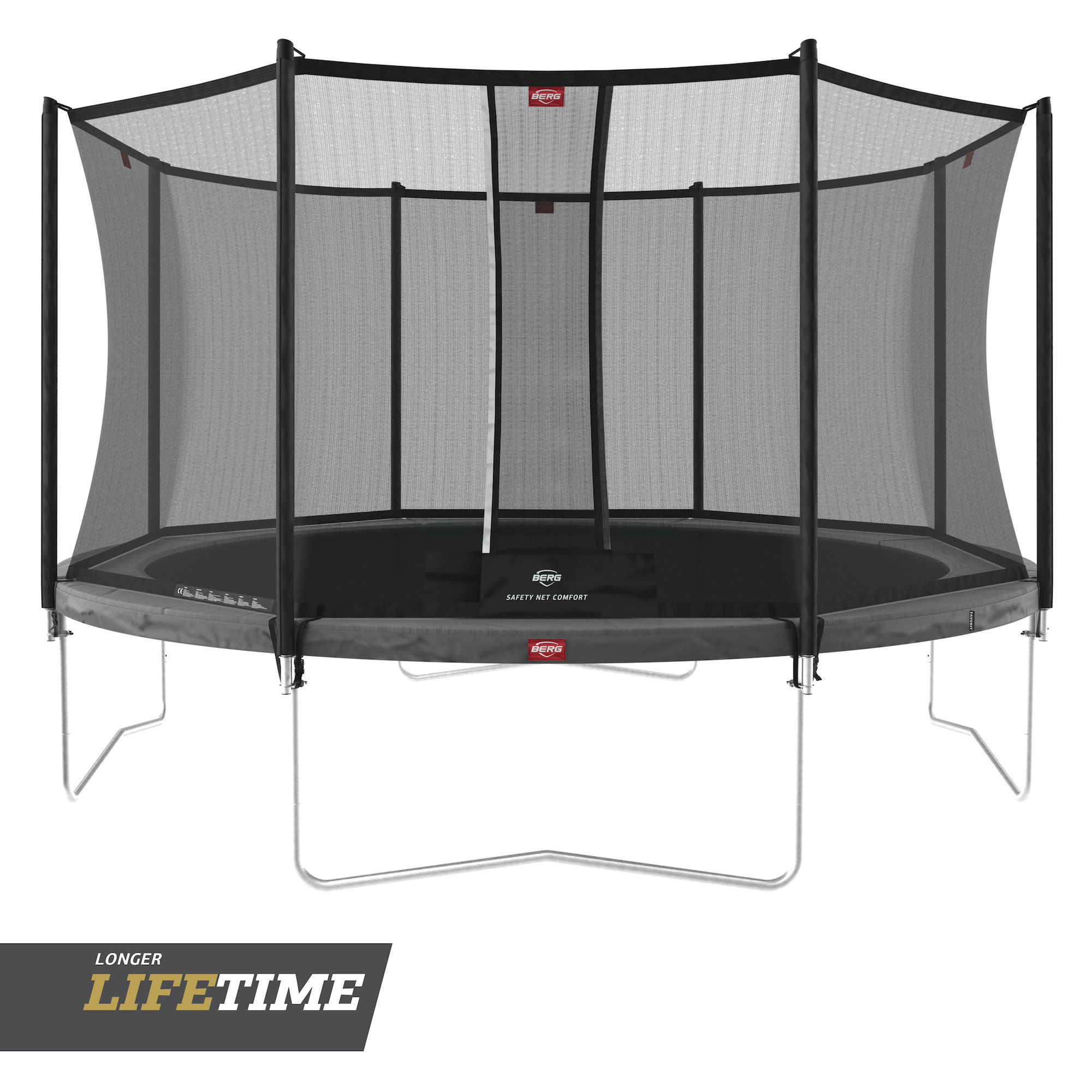 BERG Trampolin Regular ROUND Favorit Grey Ø380 cm + Sicherheitsnetz Comfort BERG Trampolin Regular ROUND Favorit Grey Ø380 cm + Sicherheitsnetz Comfort
