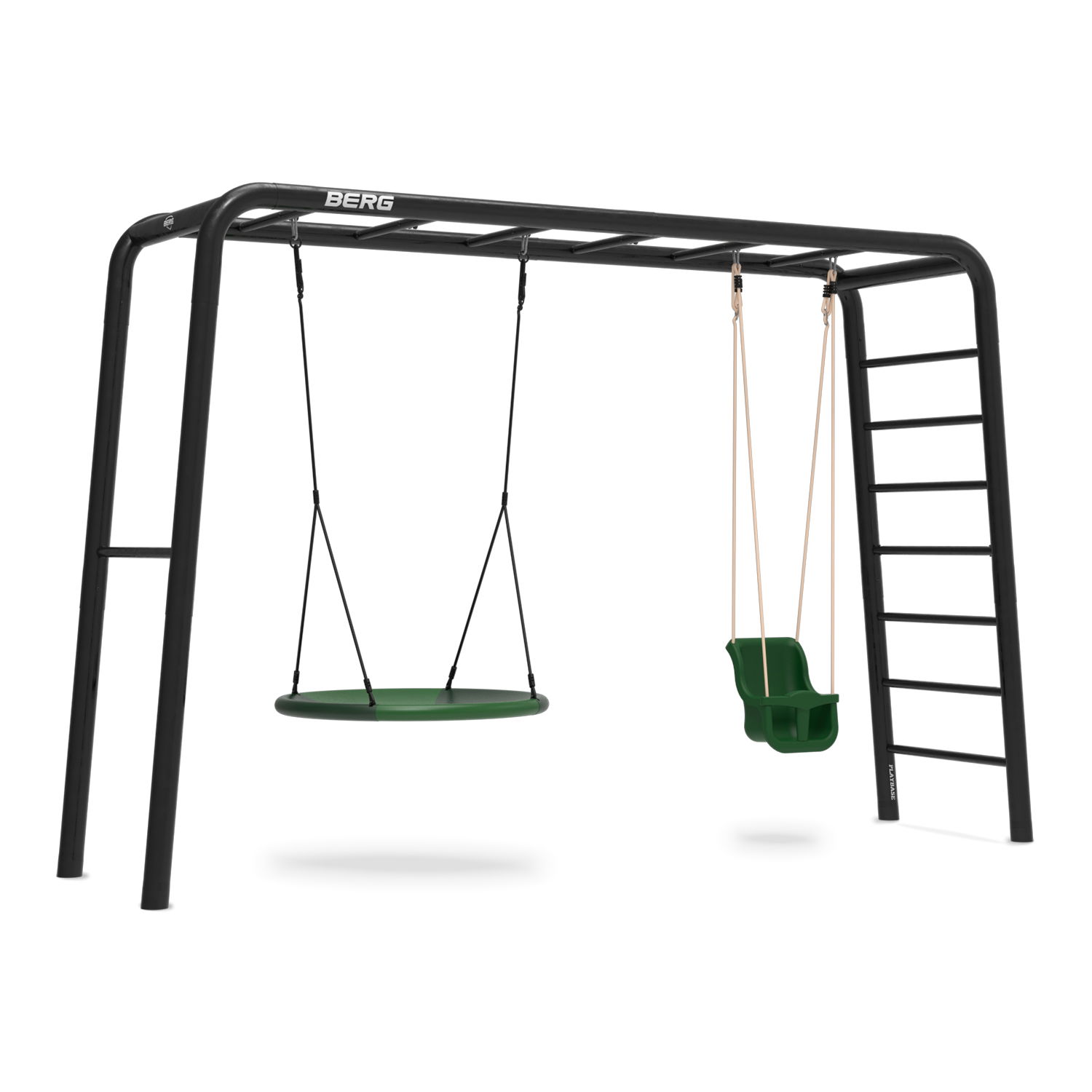 BERG PlayBase 3-in-1 Klettergerüst Large mit Reckstange und Leiter inkl. Babysitz und Nestschaukel BERG PlayBase 3-in-1 Klettergerüst Large mit Reckstange und Leiter inkl. Babysitz und Nestschaukel