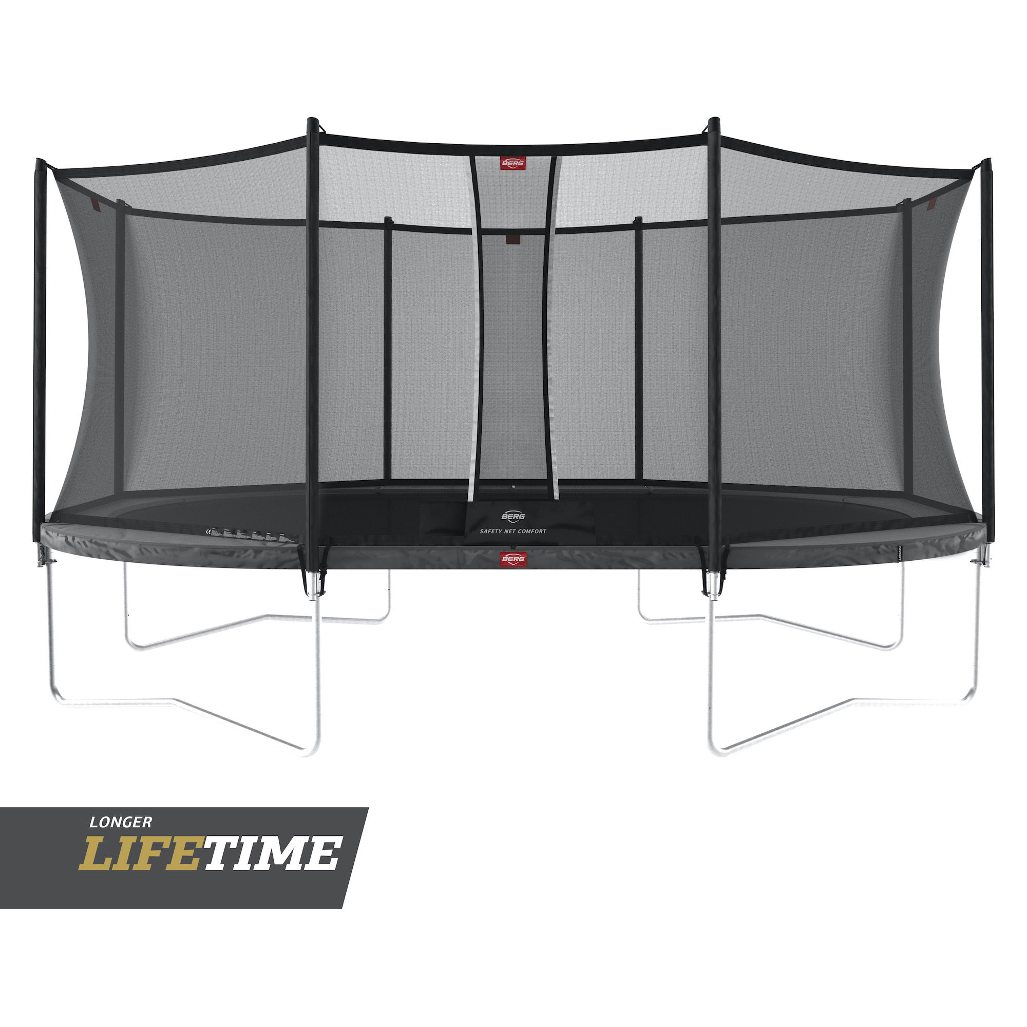 BERG Trampolin Regular GRAND Favorit Grey oval 520 x 345 cm + Sicherheitsnetz Comfort BERG Trampolin Regular GRAND Favorit Grey oval 520 x 345 cm + Sicherheitsnetz Comfort