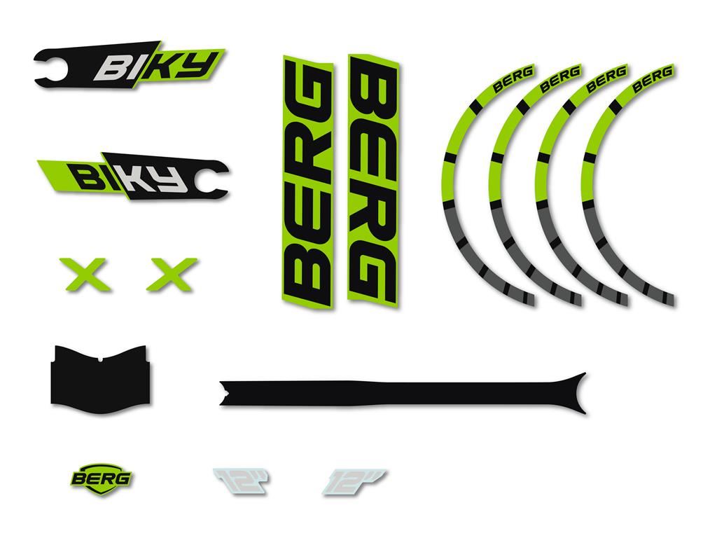 BERG Ersatzteil Biky Sticker-Set Cross grün BERG Ersatzteil Biky Sticker-Set Cross grün