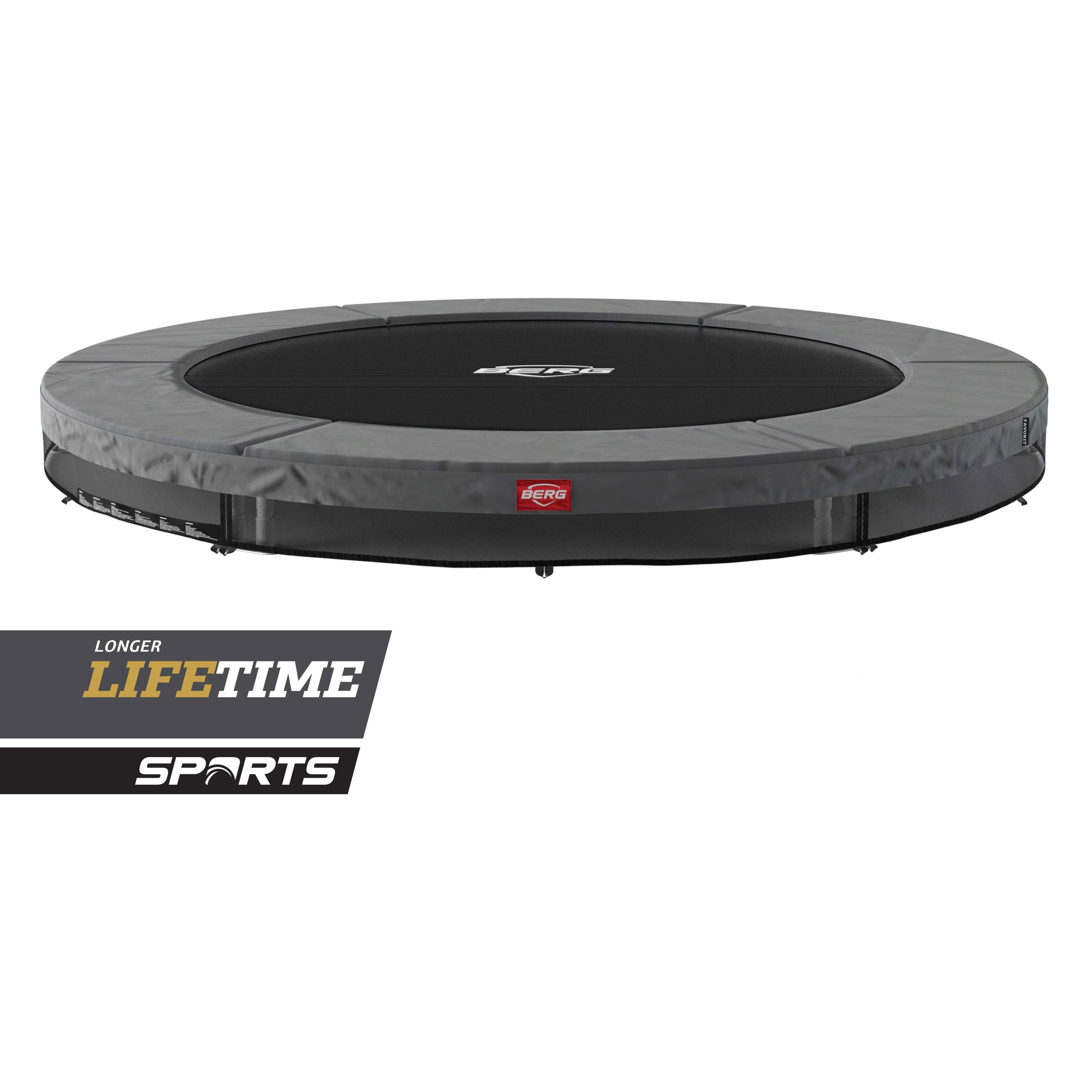 BERG Trampolin SPORTS InGround ROUND Favorit Grey Ø200 cm BERG Trampolin SPORTS InGround ROUND Favorit Grey Ø200 cm