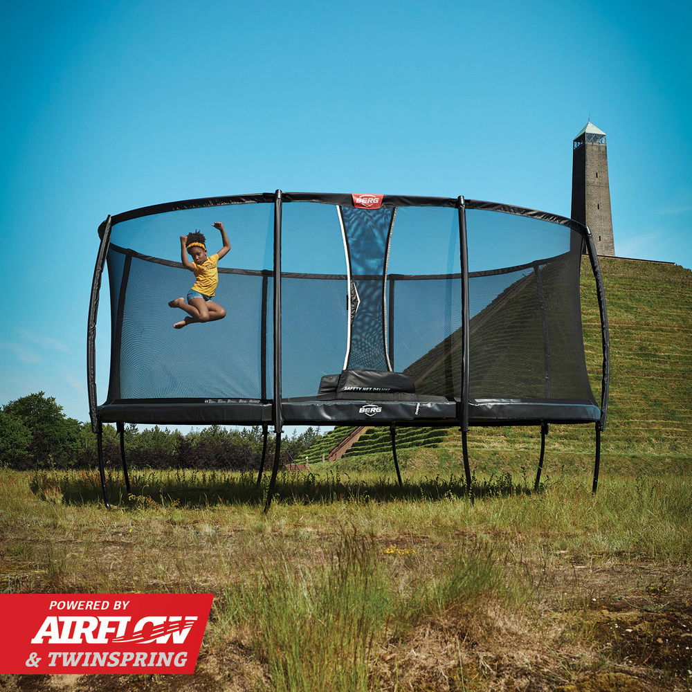BERG Trampolin Regular GRAND Elite Grey oval 520 x 345 cm + Sicherheitsnetz DLX XL (Neu) BERG Trampolin Regular GRAND Elite Grey oval 520 x 345 cm + Sicherheitsnetz DLX XL (Neu)