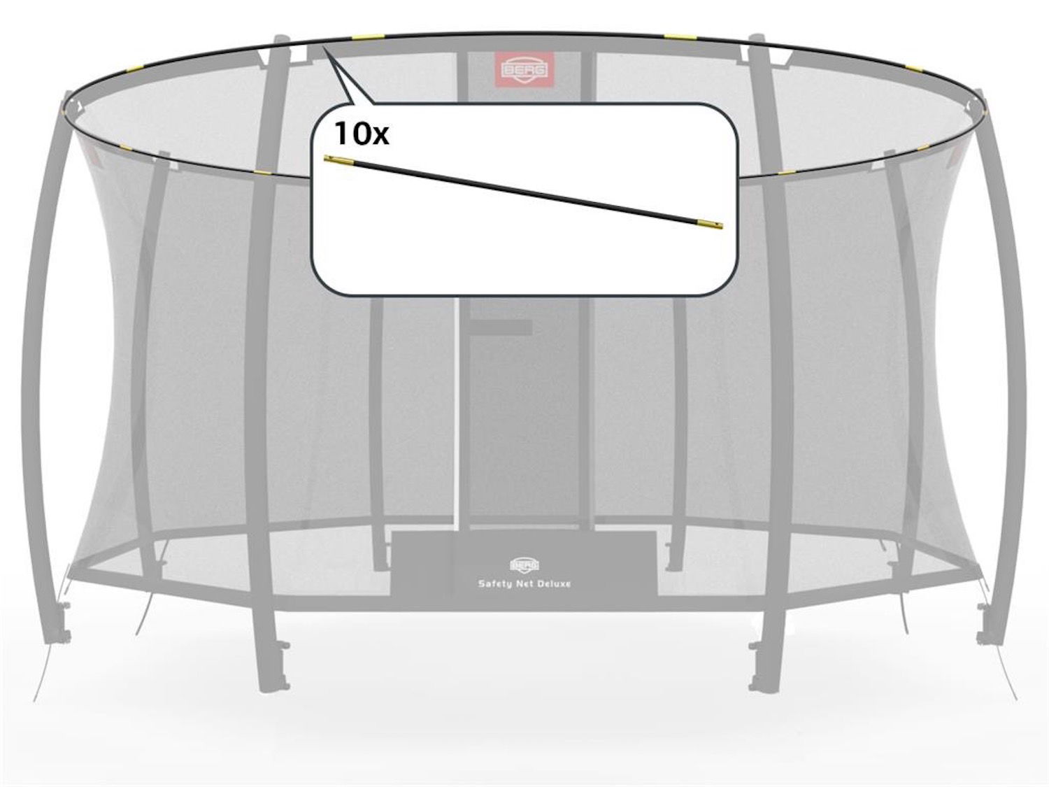 BERG Ersatzteil Fiberglasstangen-Set - Sicherheitsnetz Deluxe 330 cm BERG Ersatzteil Fiberglasstangen-Set - Sicherheitsnetz Deluxe 330 cm