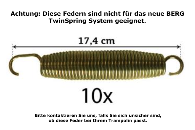 BERG Ersatzteil Goldspring+ 17,4 cm Trampolinfeder 10x BERG Ersatzteil Goldspring+ 17,4 cm Trampolinfeder 10x