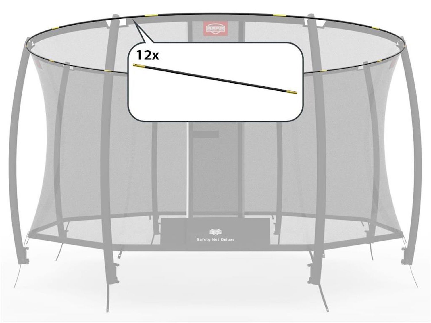 BERG Ersatzteil Fiberglasstangen-Set - Sicherheitsnetz Deluxe 380 cm BERG Ersatzteil Fiberglasstangen-Set - Sicherheitsnetz Deluxe 380 cm