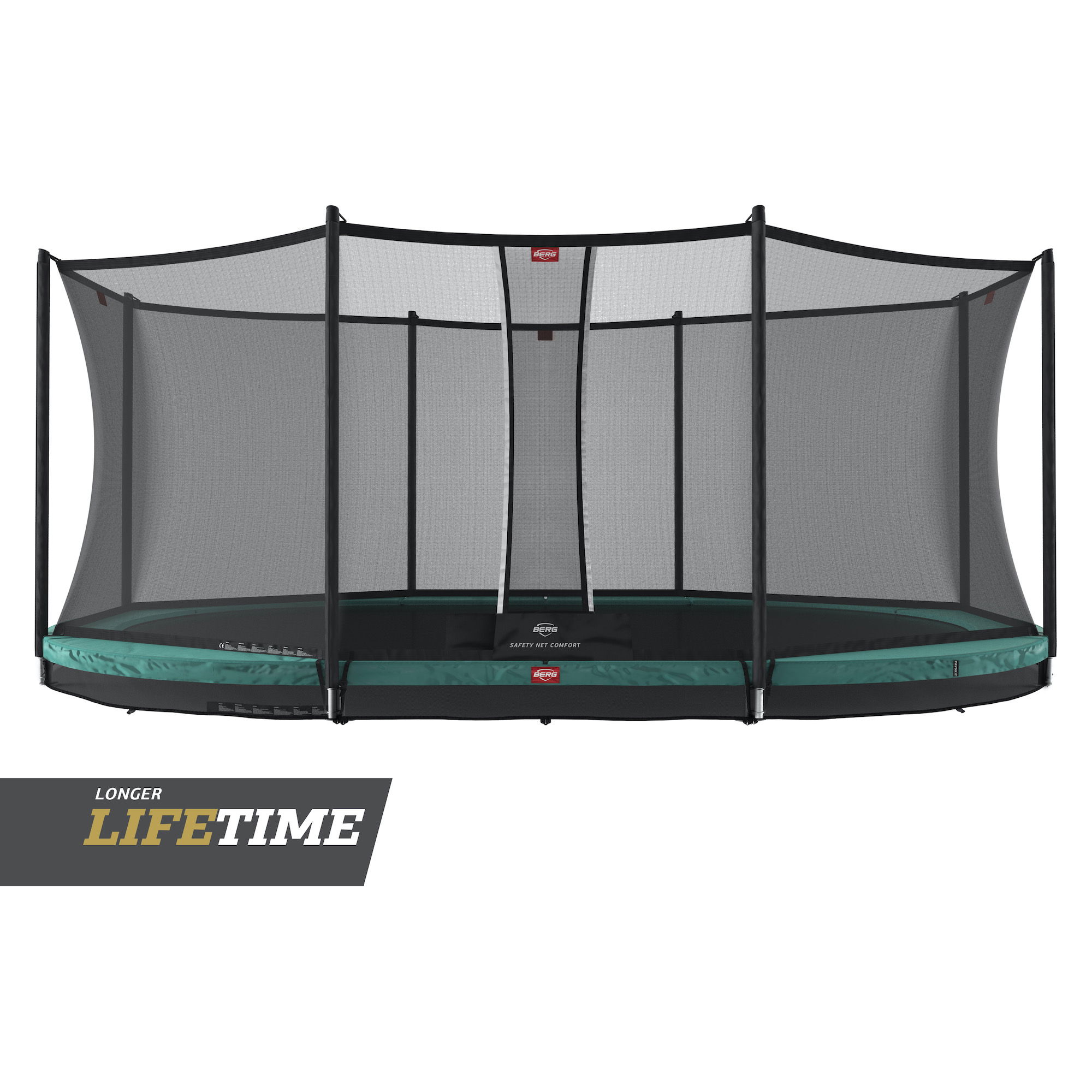 BERG Trampolin InGround GRAND Favorit Green oval 520 x 345 cm + Sicherheitsnetz Comfort BERG Trampolin InGround GRAND Favorit Green oval 520 x 345 cm + Sicherheitsnetz Comfort