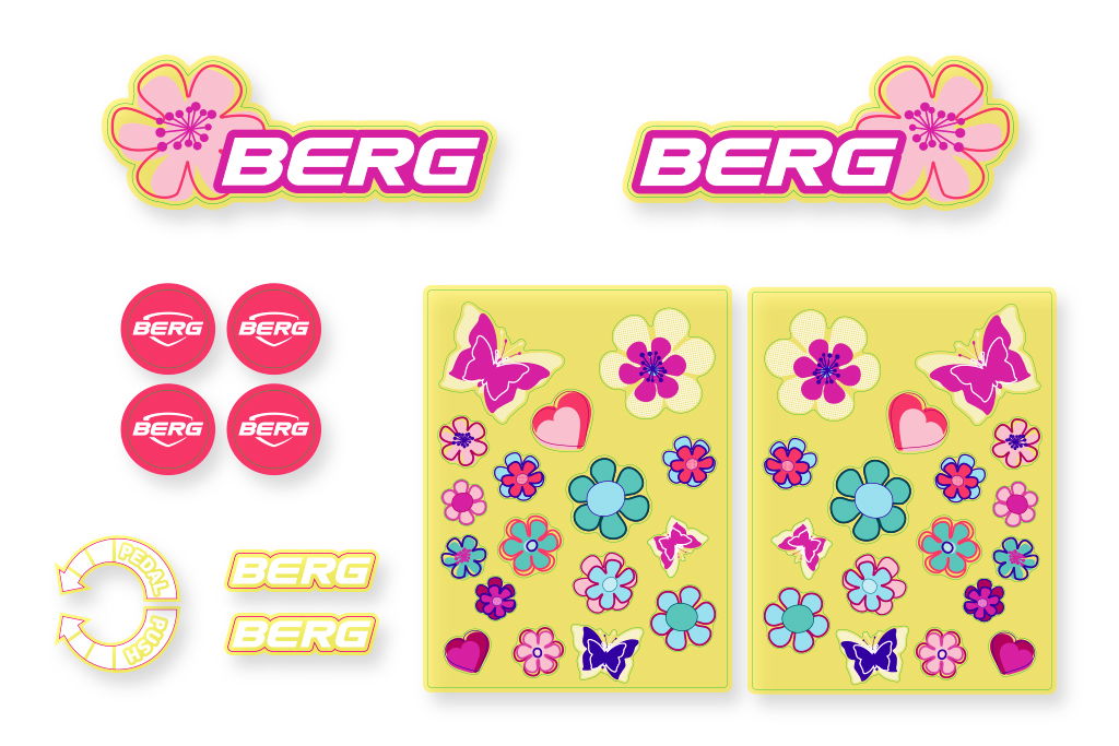 BERG Ersatzteil Sticker-Set Aufkleber Buzzy Bloom 2-in-1 BERG Ersatzteil Sticker-Set Aufkleber Buzzy Bloom 2-in-1
