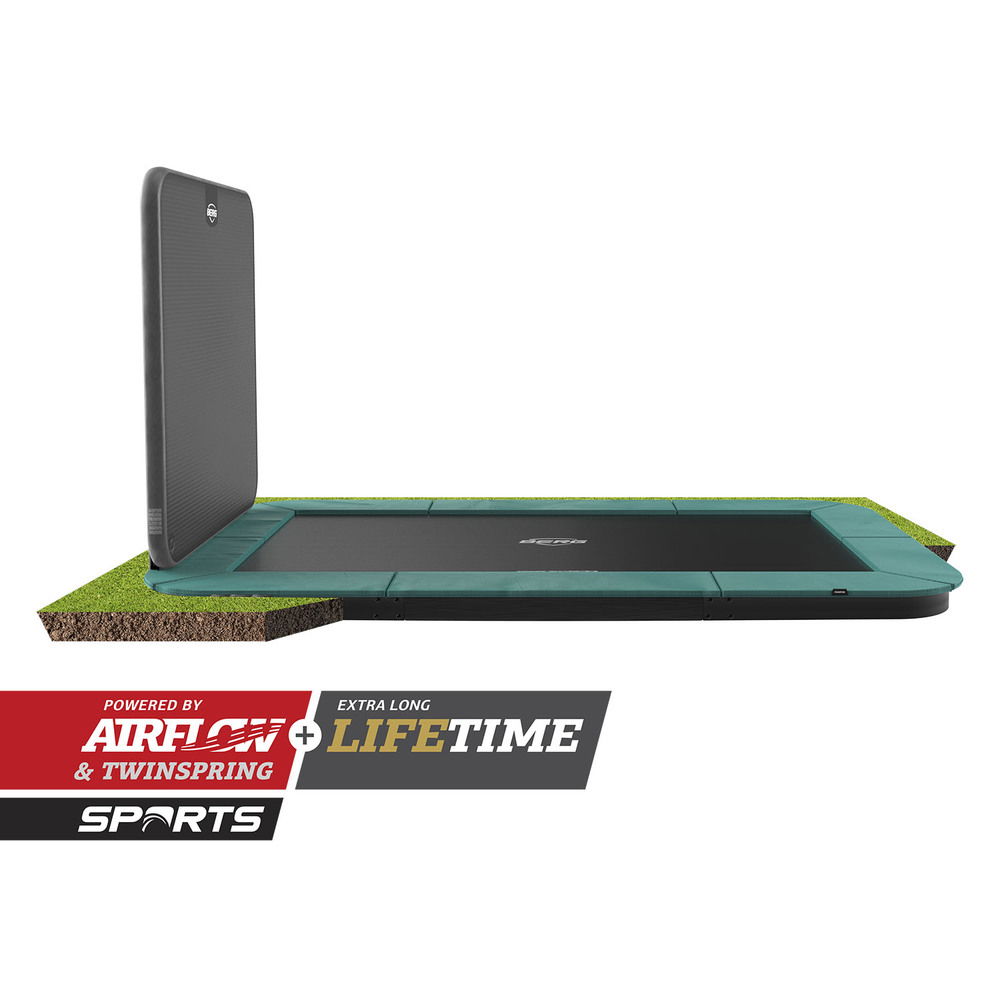 BERG Trampolin SPORTS FlatGround ULTIM Champion Green 410 + AeroWall 2x2 BLK&GRY (Ersatzteilarchiv) BERG Trampolin SPORTS FlatGround ULTIM Champion Green 410 + AeroWall 2x2 BLK&GRY (Ersatzteilarchiv)