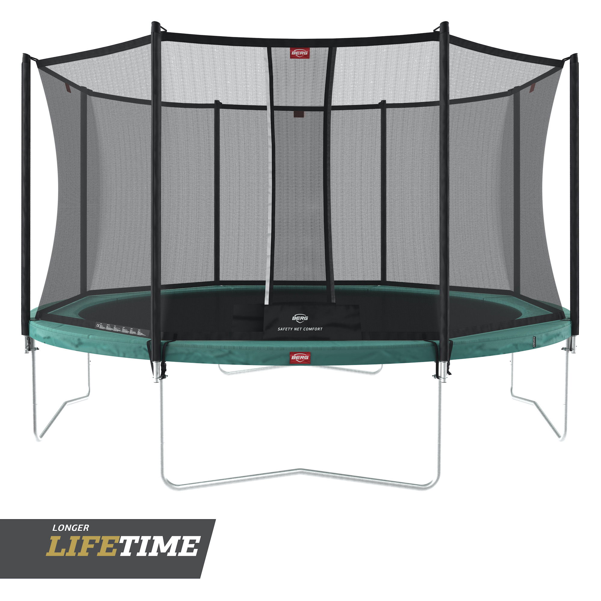 BERG Trampolin Regular ROUND Favorit Green Ø430 cm + Sicherheitsnetz Comfort BERG Trampolin Regular ROUND Favorit Green Ø430 cm + Sicherheitsnetz Comfort