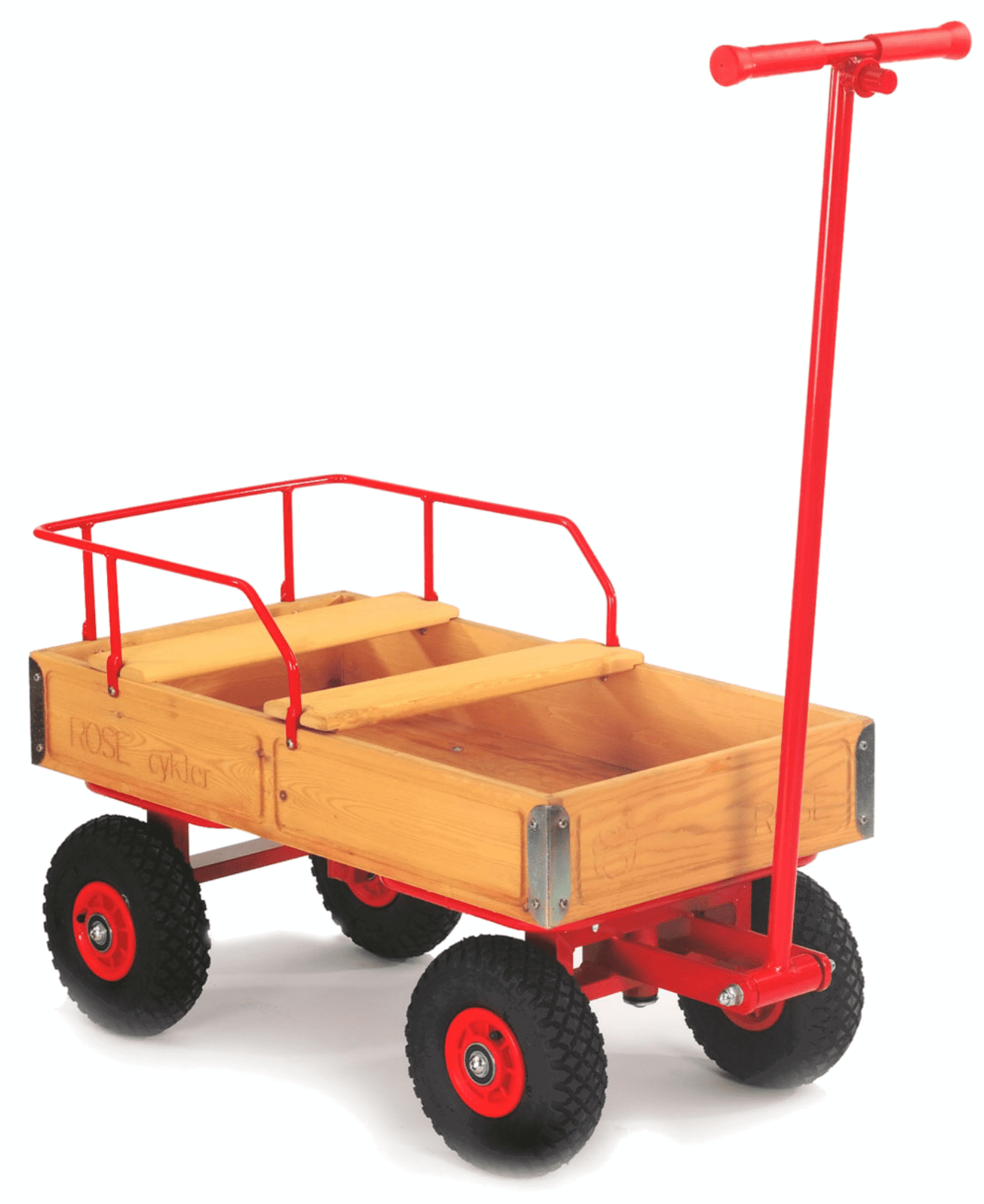 ROSE Bollerwagen 4bb mit zwei Bänken und Ballonbereifung ROSE Bollerwagen 4bb mit zwei Bänken und Ballonbereifung