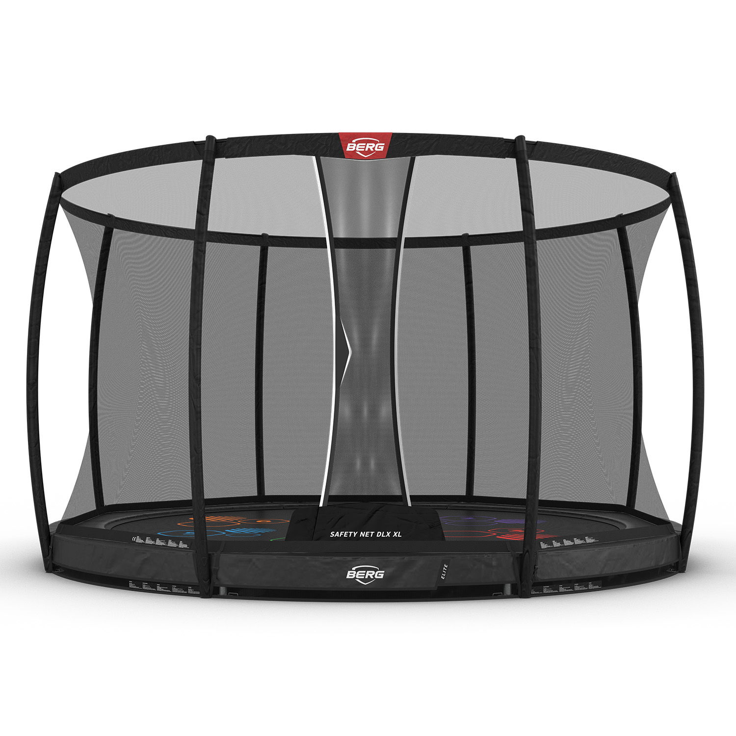BERG Trampolin InGround ROUND Elite Grey Levels Ø430 cm + Sicherheitsnetz DLX XL (Neu)