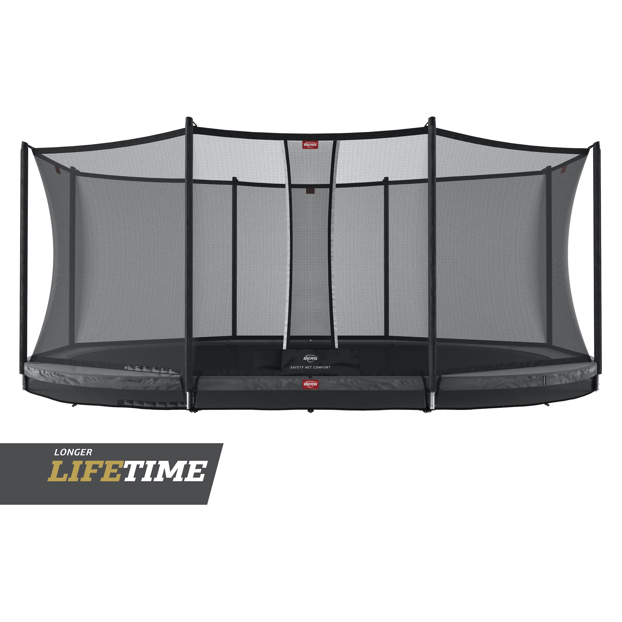 BERG Trampolin InGround GRAND Favorit Grey oval 520 x 345 cm + Sicherheitsnetz Comfort BERG Trampolin InGround GRAND Favorit Grey oval 520 x 345 cm + Sicherheitsnetz Comfort