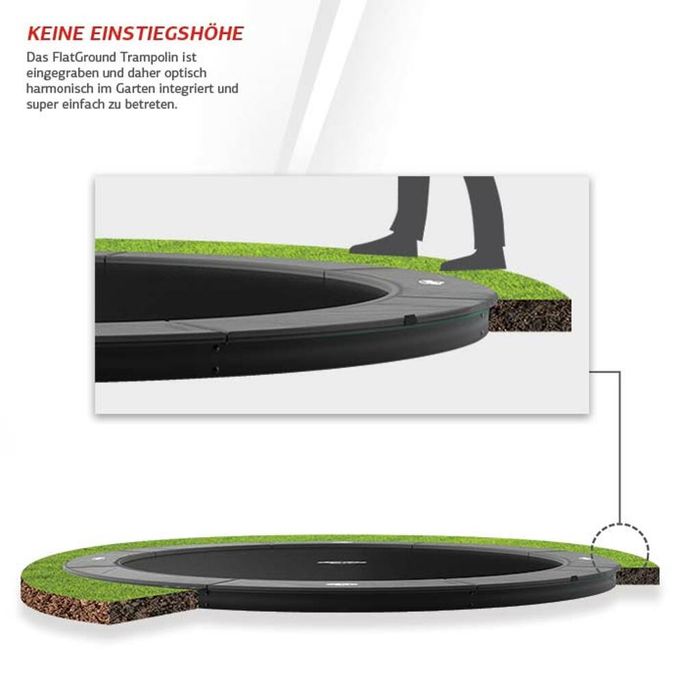 BERG Trampolin SPORTS FlatGround ROUND Champion Grey Ø380 cm (NEU)