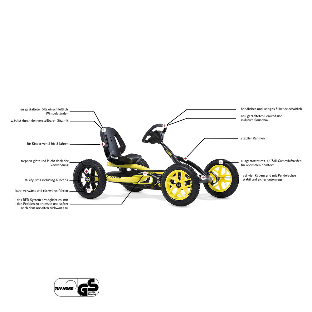 BERG Gokart Buddy Cross 2.0 inkl. Soundbox (Facelift) inkl. Trailer L