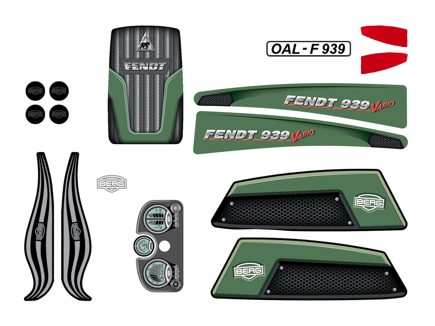 BERG Ersatzteil Sticker-Set XL Rahmen - Aufkleber Fendt BERG Ersatzteil Sticker-Set XL Rahmen - Aufkleber Fendt