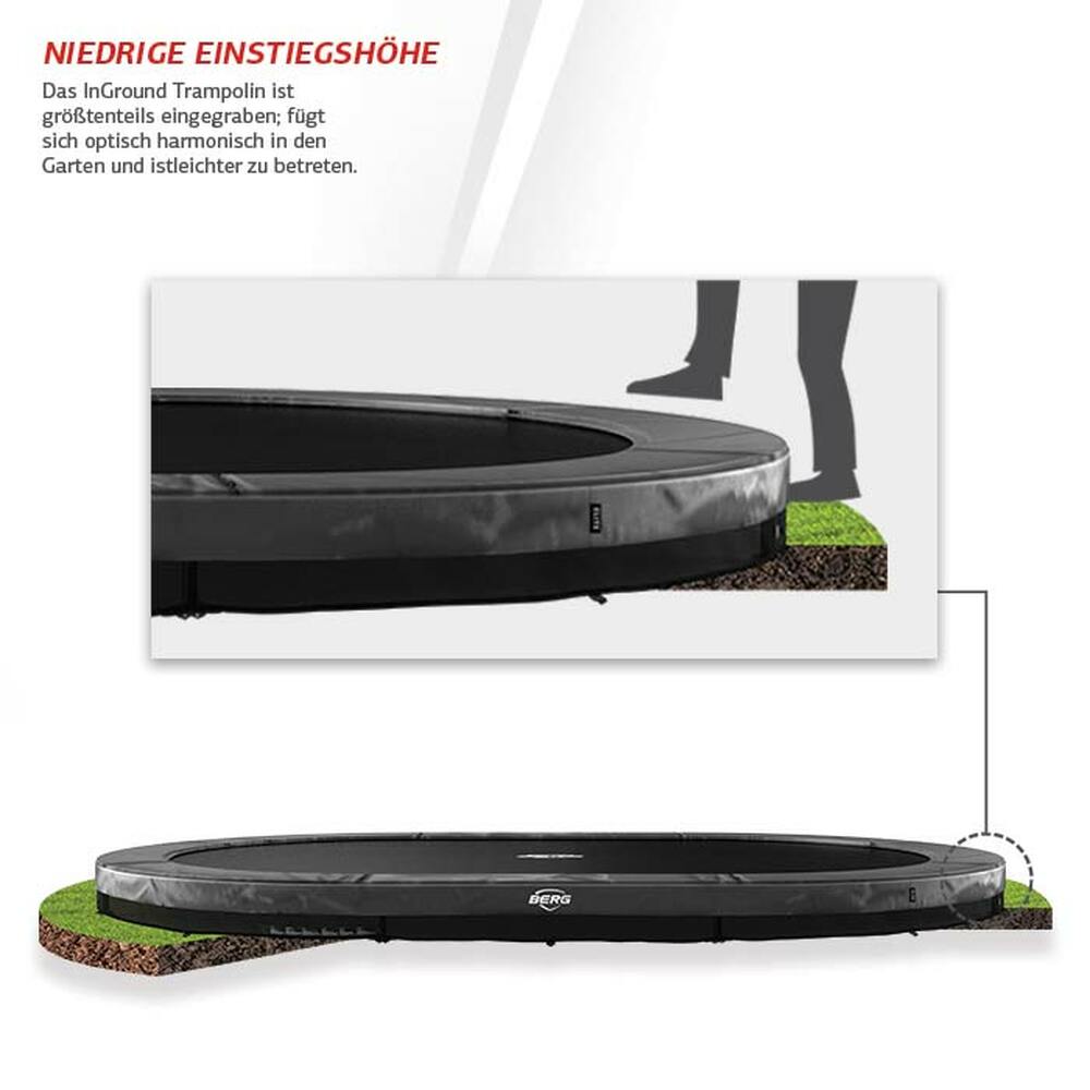 BERG Trampolin InGround GRAND Elite Grey oval 520 x 345 cm + Sicherheitsnetz Deluxe (Neu) BERG Trampolin InGround GRAND Elite Grey oval 520 x 345 cm + Sicherheitsnetz Deluxe (Neu)