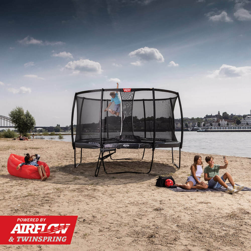 BERG Trampolin Regular ROUND Elite Grey Levels Ø430 cm + Sicherheitsnetz DLX XL (NEU) BERG Trampolin Regular ROUND Elite Grey Levels Ø430 cm + Sicherheitsnetz DLX XL (NEU)