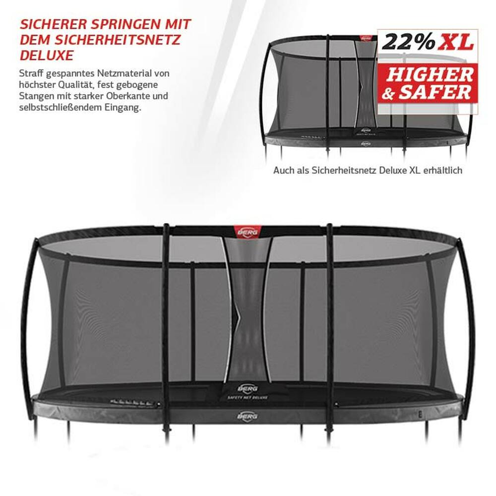 BERG Trampolin InGround GRAND Elite Grey oval 520 x 345 cm + Sicherheitsnetz Deluxe (Neu) BERG Trampolin InGround GRAND Elite Grey oval 520 x 345 cm + Sicherheitsnetz Deluxe (Neu)