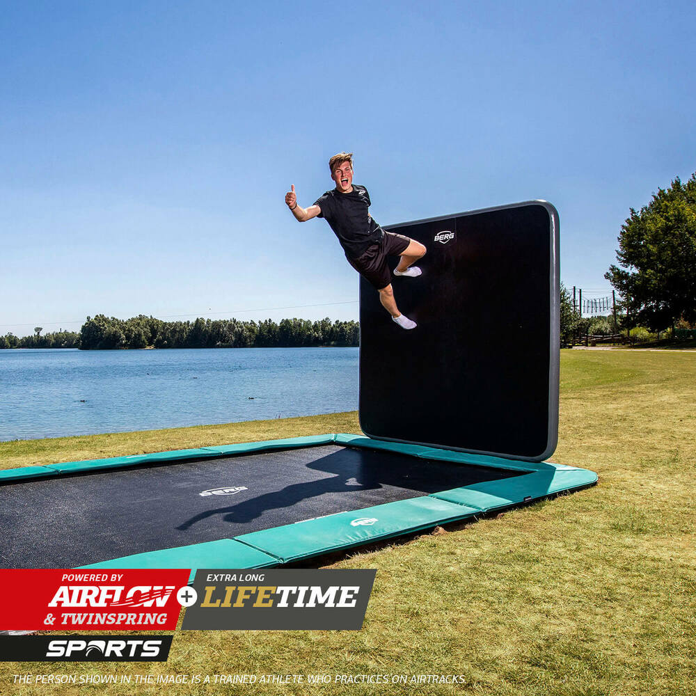 BERG Trampolin SPORTS FlatGround ULTIM Champion Green 410 + AeroWall 2x2 BLK&GRY (Ersatzteilarchiv) BERG Trampolin SPORTS FlatGround ULTIM Champion Green 410 + AeroWall 2x2 BLK&GRY (Ersatzteilarchiv)