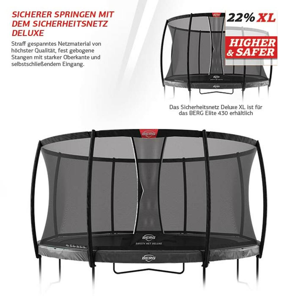 BERG Trampolin Regular ROUND Elite Grey Levels Ø430 cm + Sicherheitsnetz DLX XL (NEU) BERG Trampolin Regular ROUND Elite Grey Levels Ø430 cm + Sicherheitsnetz DLX XL (NEU)