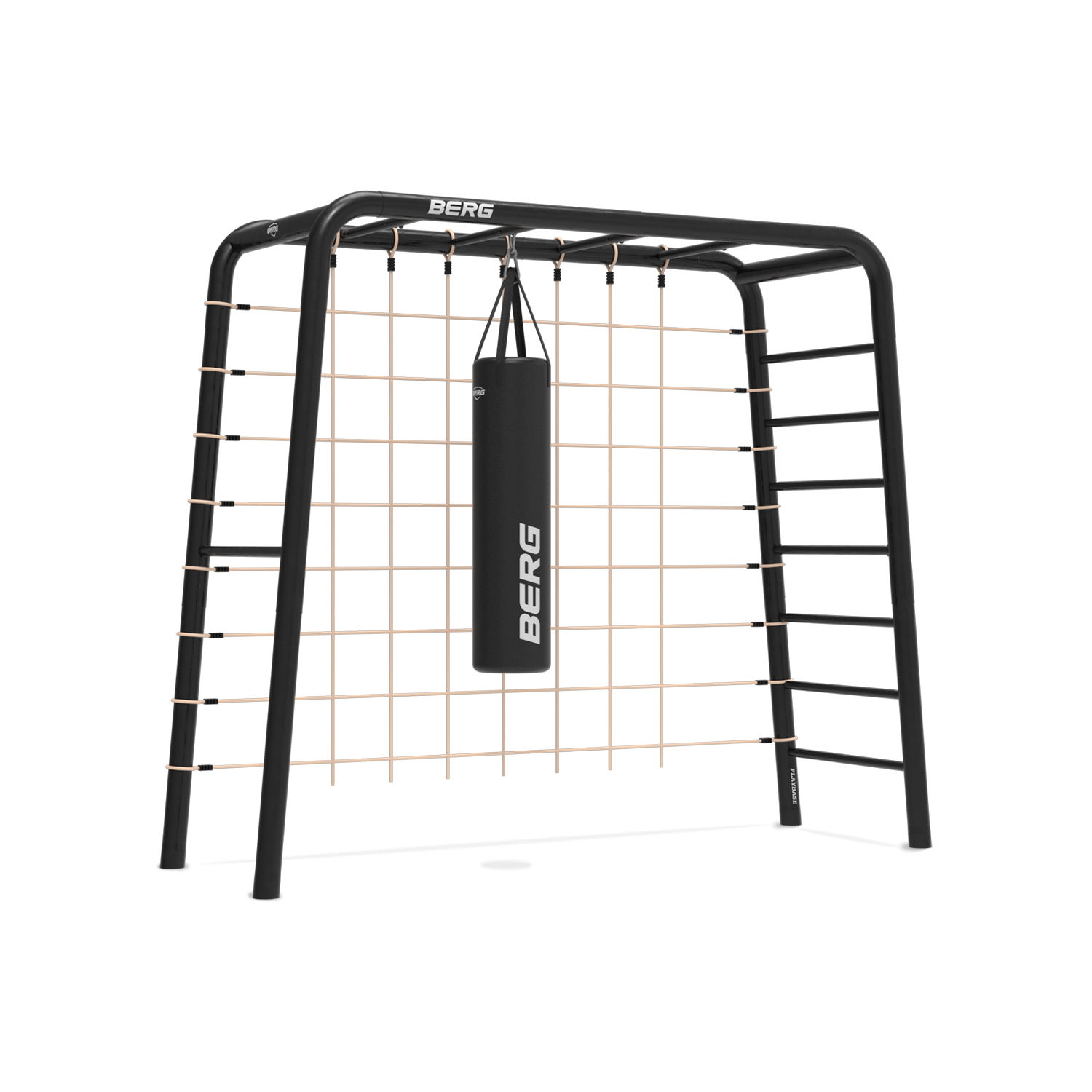 BERG PlayBase 3-in-1 Klettergerüst Medium mit Reckstange und Leiter inkl. Kletternetz M und Boxsack BERG PlayBase 3-in-1 Klettergerüst Medium mit Reckstange und Leiter inkl. Kletternetz M und Boxsack