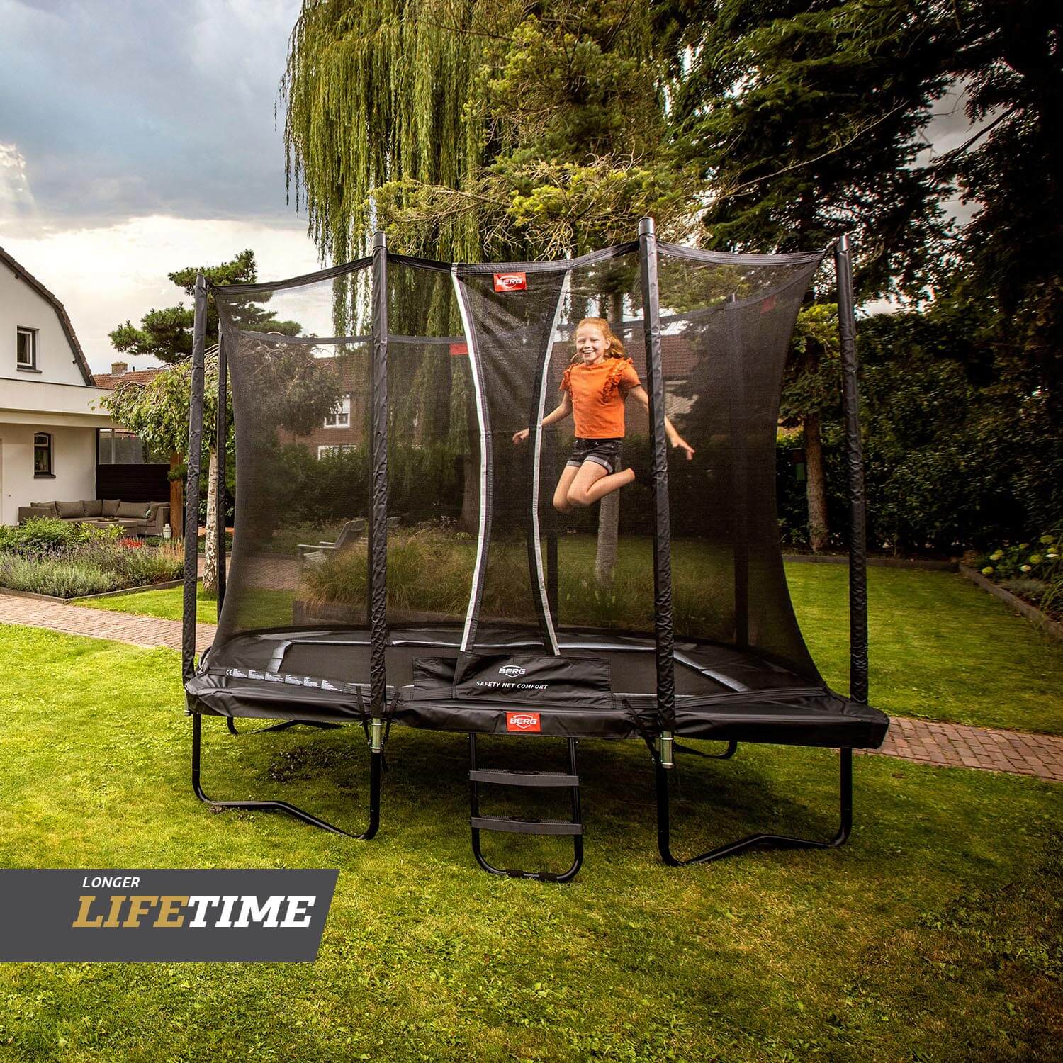 BERG Trampolin Regular ULTIM Favorit Black 280 + Sicherheitsnetz Comfort