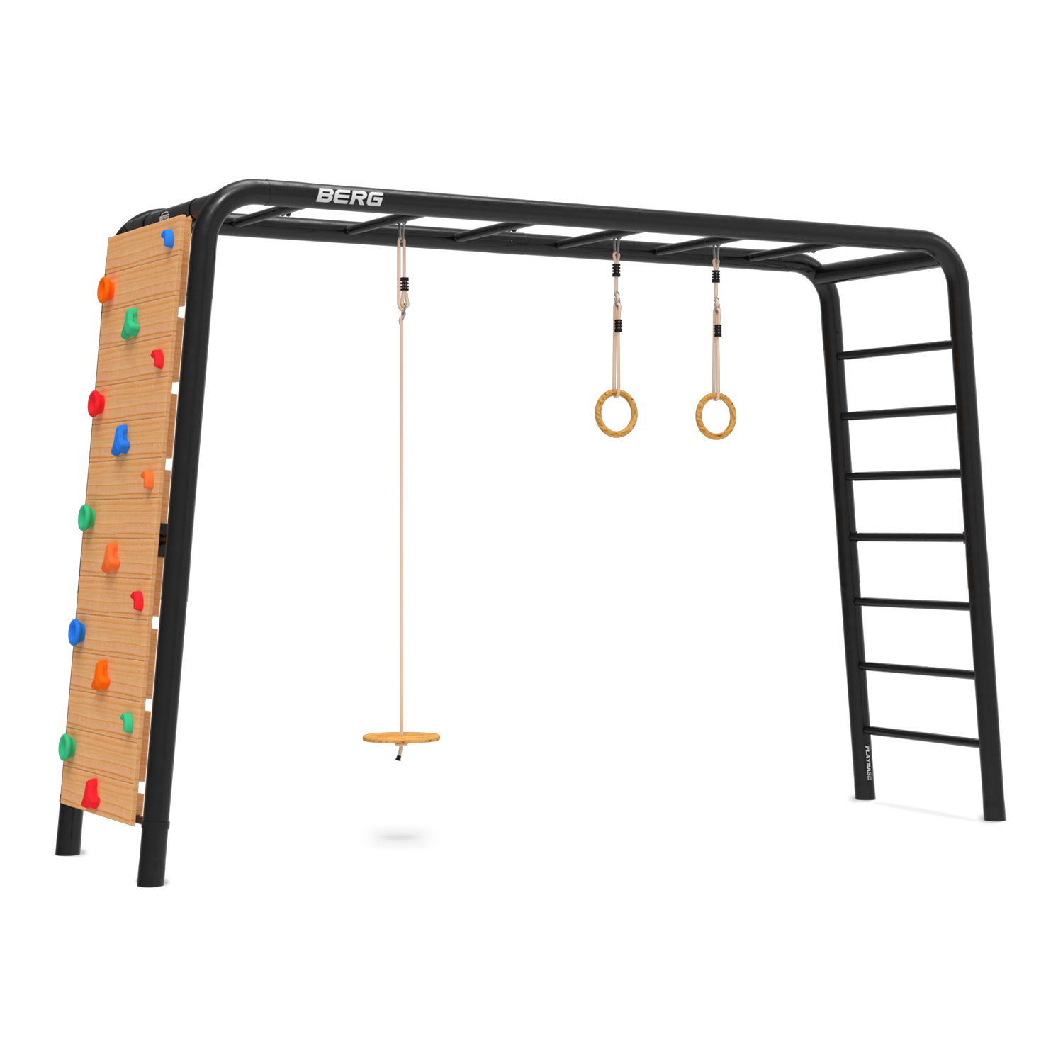 BERG PlayBase 3-in-1 Klettergerüst Large mit Reckstange, Leiter, Schaukel, Turnringe und Kletterwand BERG PlayBase 3-in-1 Klettergerüst Large mit Reckstange, Leiter, Schaukel, Turnringe und Kletterwand