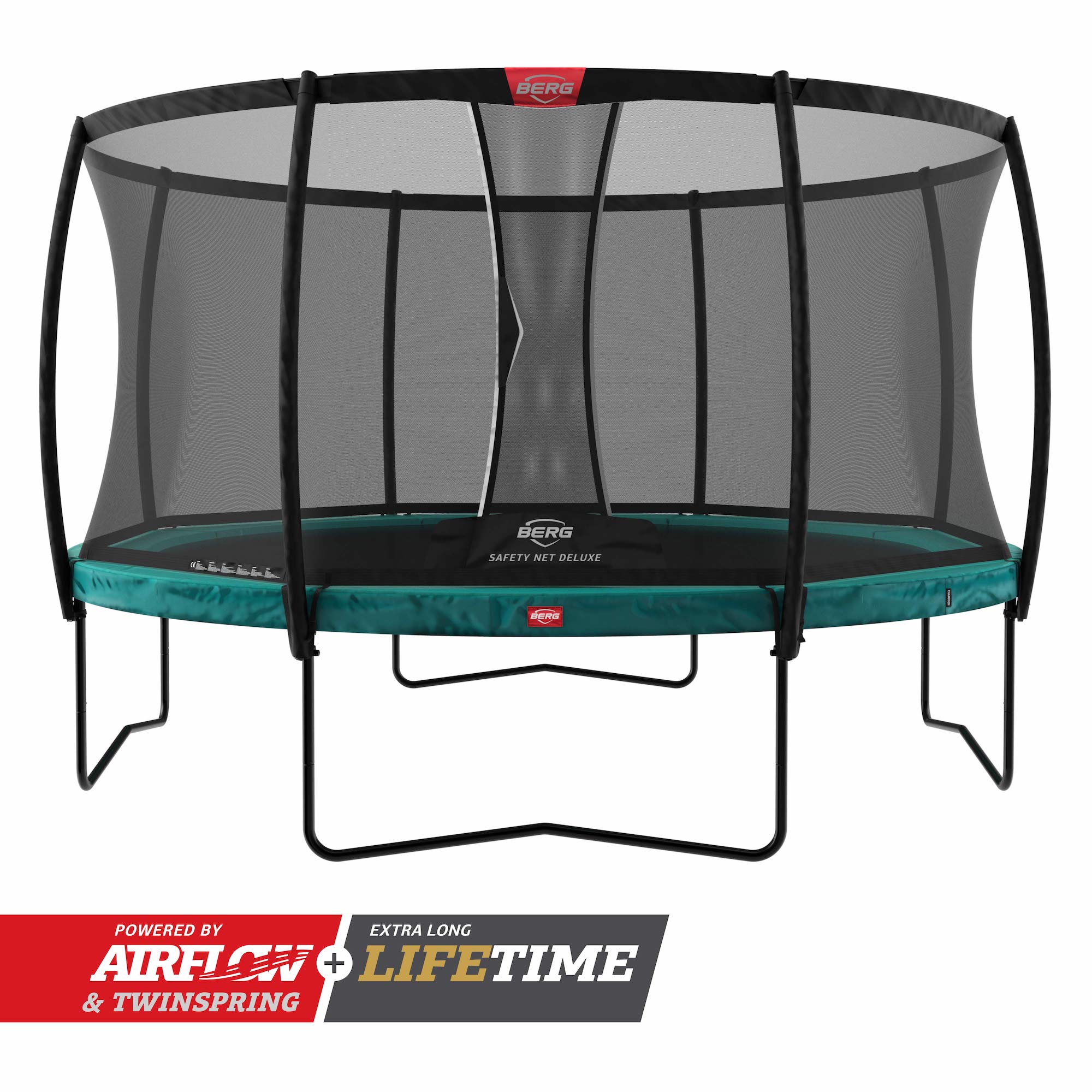 BERG Trampolin Regular ROUND Champion Green Ø270 cm + Sicherheitsnetz Deluxe BERG Trampolin Regular ROUND Champion Green Ø270 cm + Sicherheitsnetz Deluxe