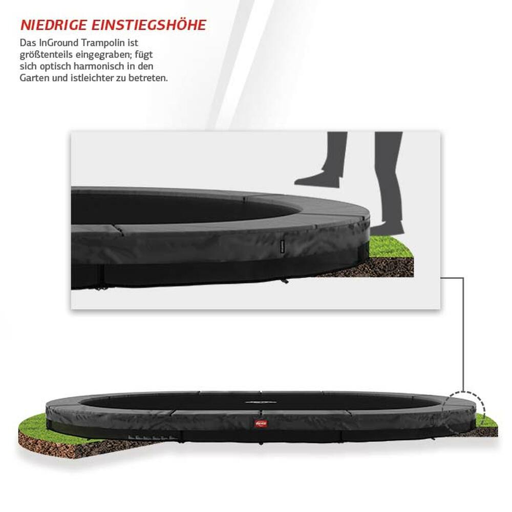 BERG Trampolin InGround GRAND Champion Green oval 350 x 250 cm + Sicherheitsnetz Deluxe BERG Trampolin InGround GRAND Champion Green oval 350 x 250 cm + Sicherheitsnetz Deluxe
