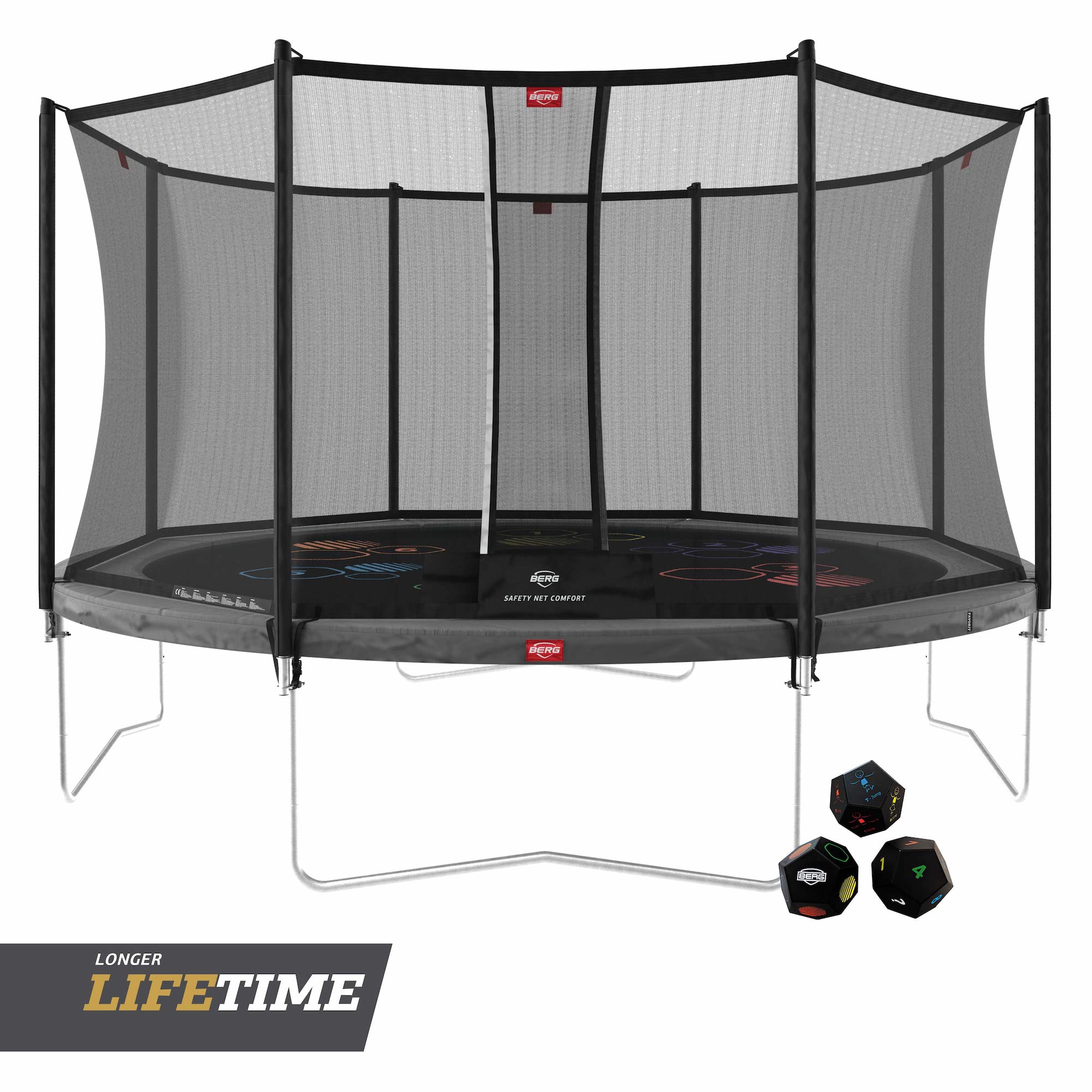 BERG Trampolin Regular ROUND Favorit Grey Levels Ø430 cm + Sicherheitsnetz Comfort BERG Trampolin Regular ROUND Favorit Grey Levels Ø430 cm + Sicherheitsnetz Comfort