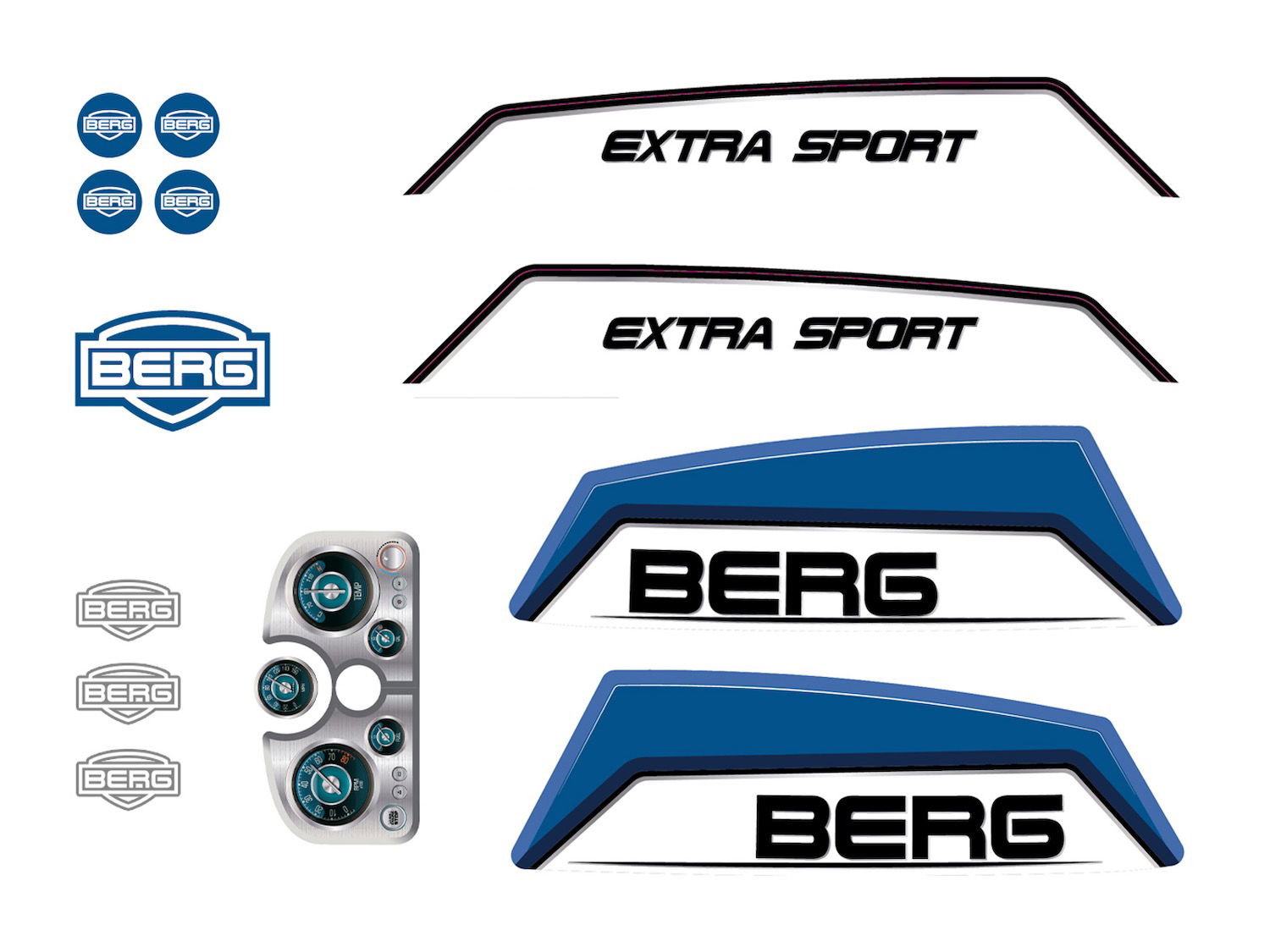 BERG Ersatzteil Sticker-Set XL Rahmen - Aufkleber Basic/Extra Blue BERG Ersatzteil Sticker-Set XL Rahmen - Aufkleber Basic/Extra Blue