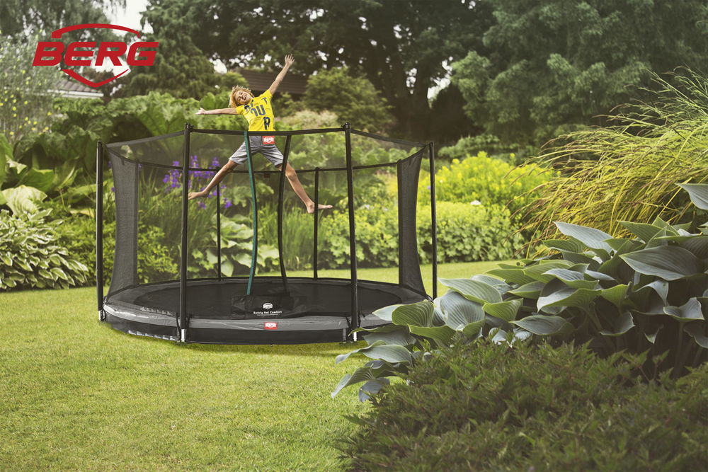 BERG Trampolin InGround ROUND Favorit Grey Ø330 cm + Sicherheitsnetz Comfort BERG Trampolin InGround ROUND Favorit Grey Ø330 cm + Sicherheitsnetz Comfort