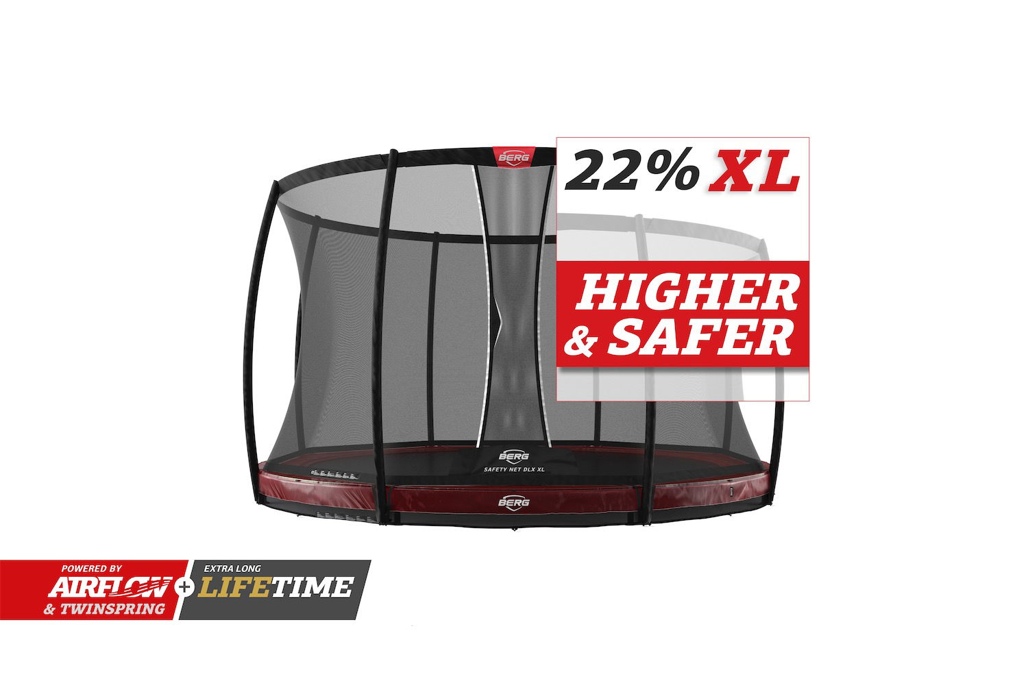 BERG Trampolin InGround Elite Red Ø430 cm + Sicherheitsnetz DLX XL (Ersatzteilarchiv) BERG Trampolin InGround Elite Red Ø430 cm + Sicherheitsnetz DLX XL (Ersatzteilarchiv)