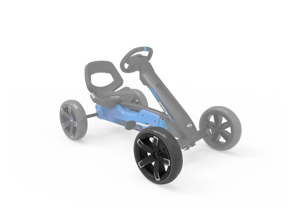 BERG Ersatzteil Rad 10x2,5 Reppy Roadster Schwarz/Grau vorne + Sticker BERG Ersatzteil Rad 10x2,5 Reppy Roadster Schwarz/Grau vorne + Sticker