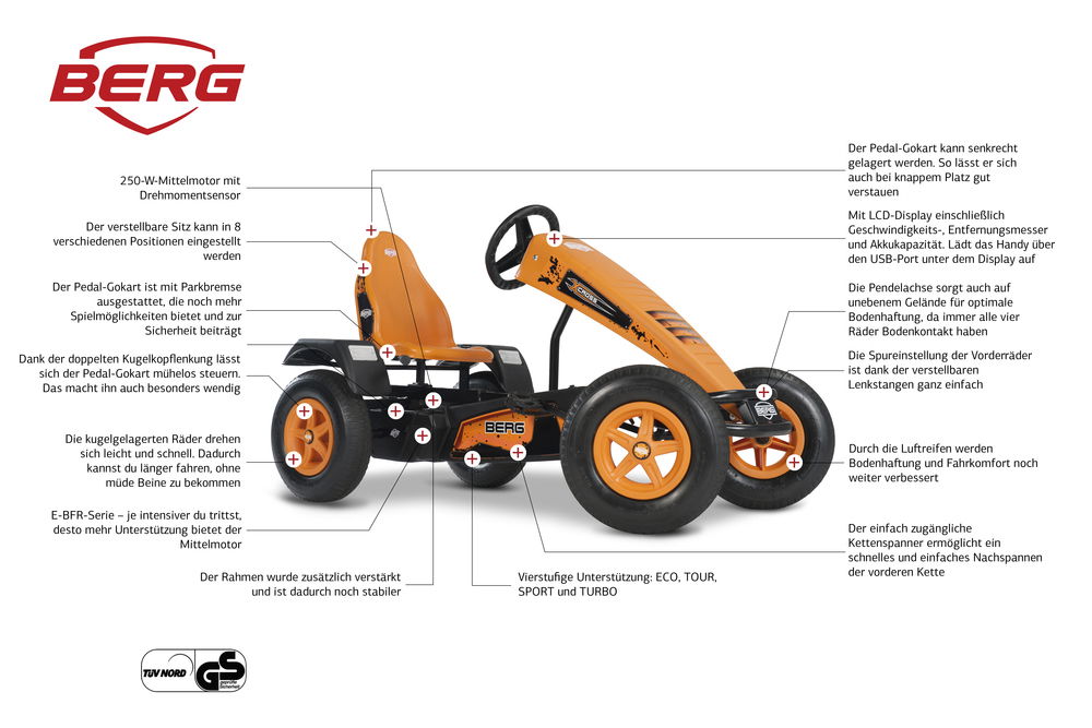BERG Gokart X-Cross orange XXL E-BFR BERG Gokart X-Cross orange XXL E-BFR